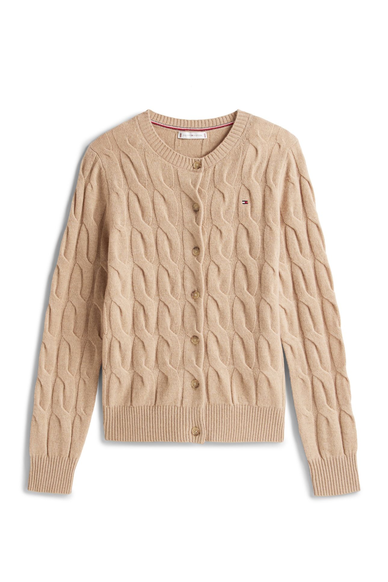 SOFT WOOL CABLE C-NECK SAFARI CANVAS HEATHER 4