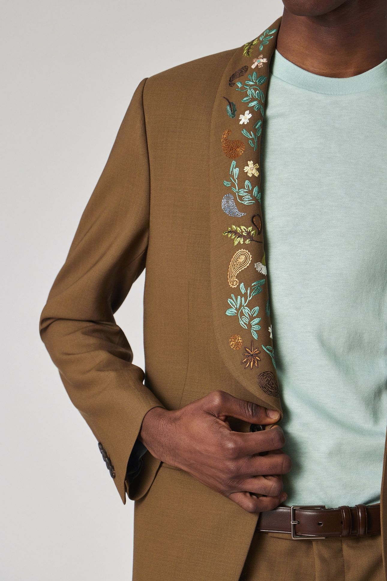 MENS TAILORED FIT 1 BTN JACKET CAMEL 4
