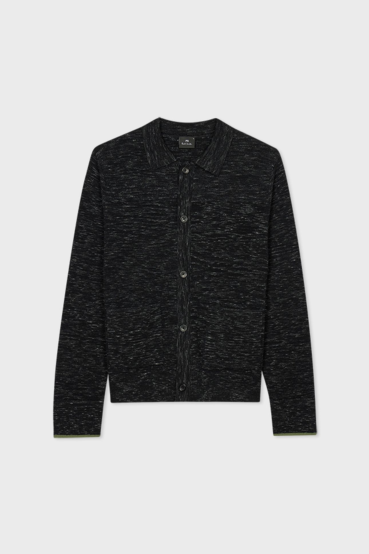 MENS KNITTED JACKET BLACK MELANGE 5