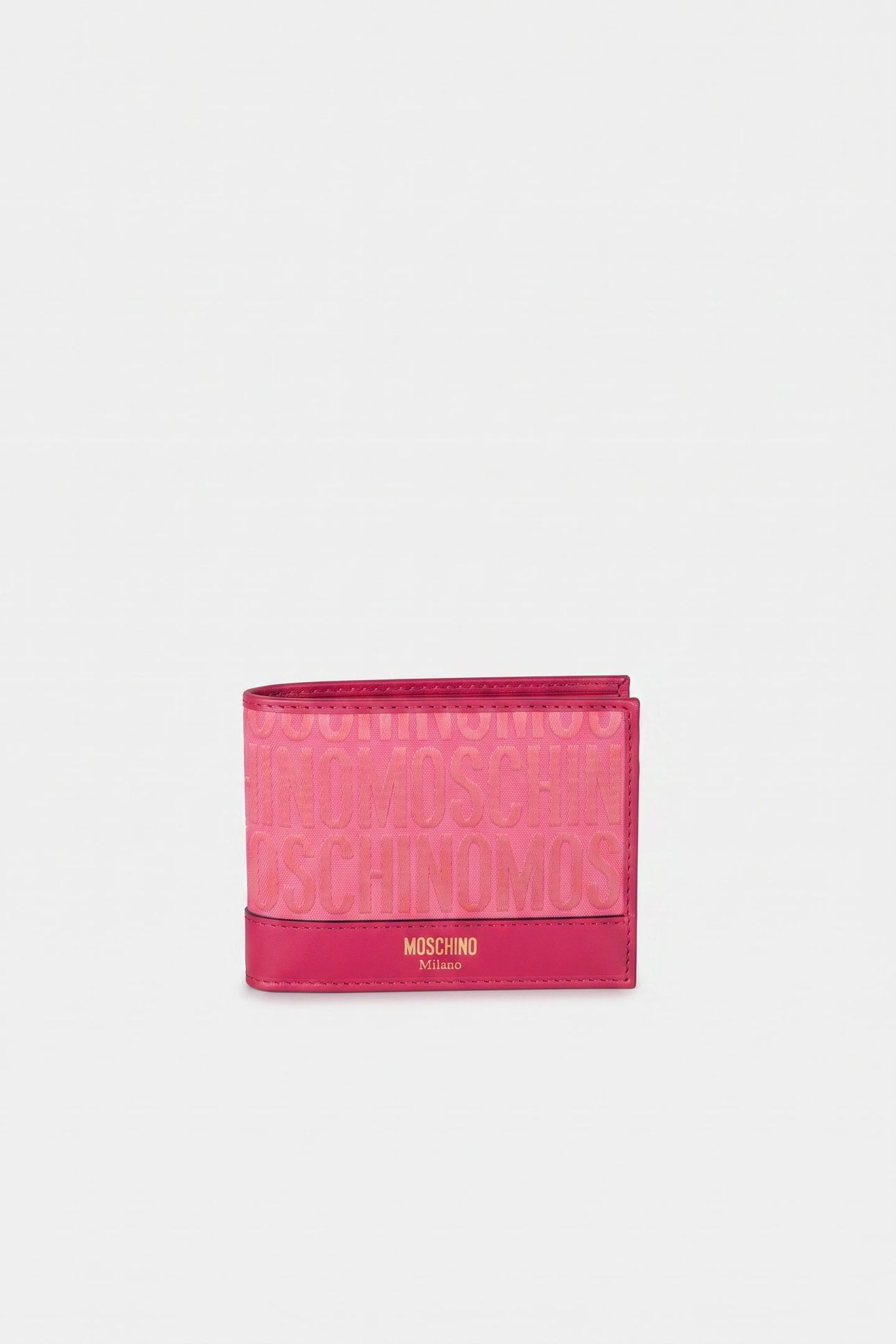ALLOVER LOGO NYLON FLAP WALLET PINK 1