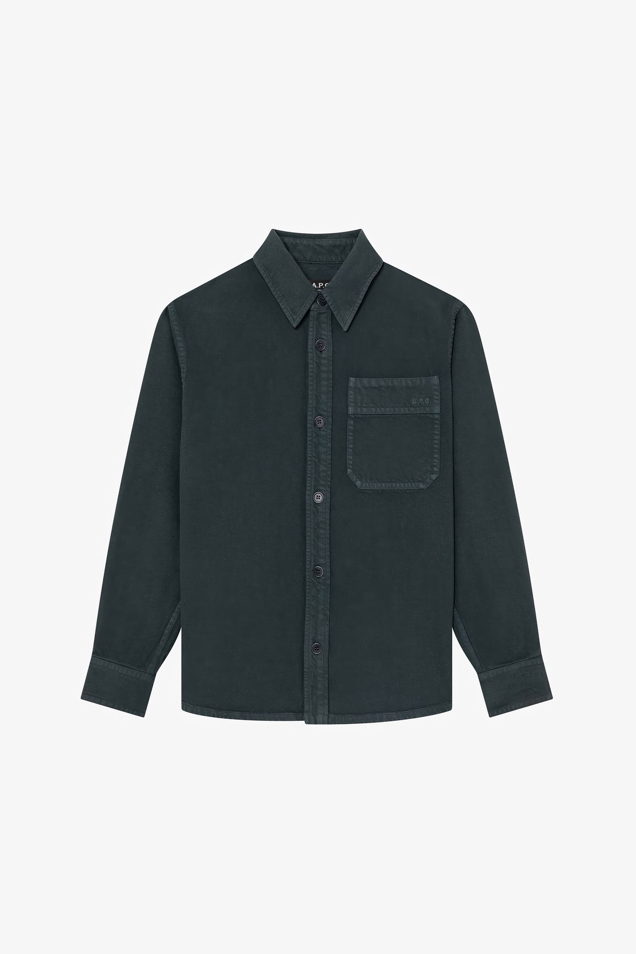 UNISEX OVERSHIRT BASILE EMBROIDERED CHEST CHARCOAL 2