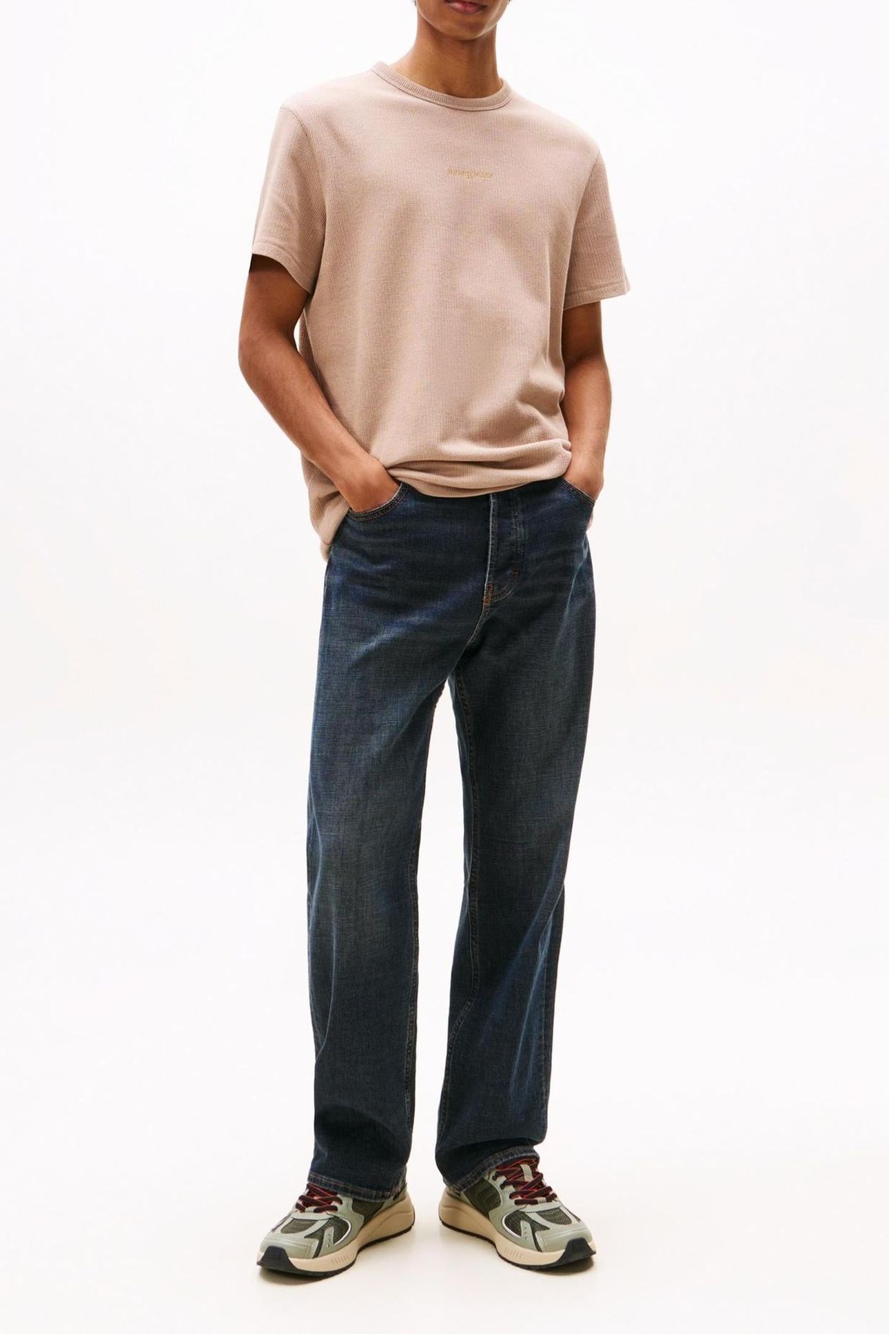 TJM SLIM WAFFLE TEE COASTAL TAUPE 3