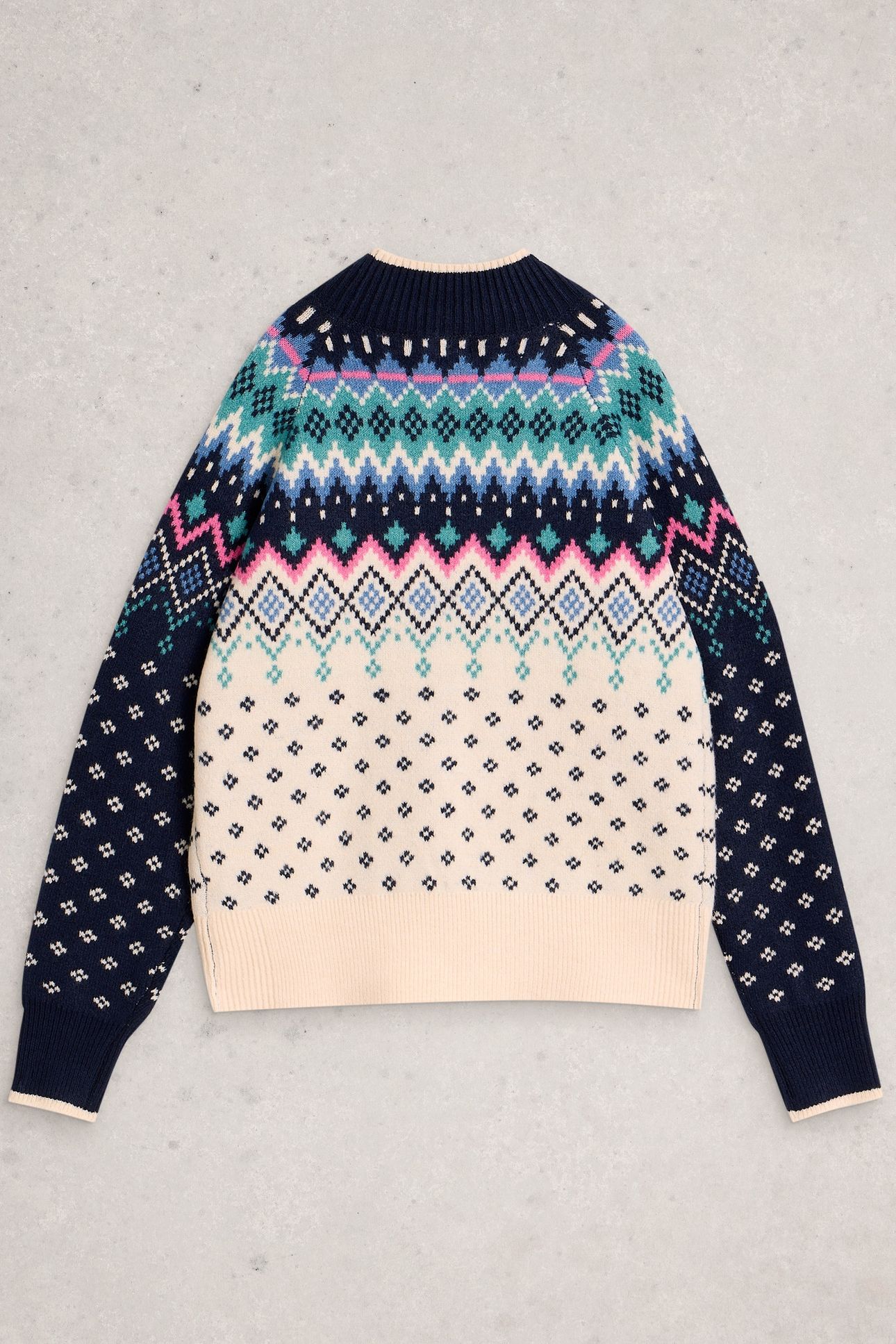 FAIRISLE HIGH NECK JUMPER NAVY MULTI 2
