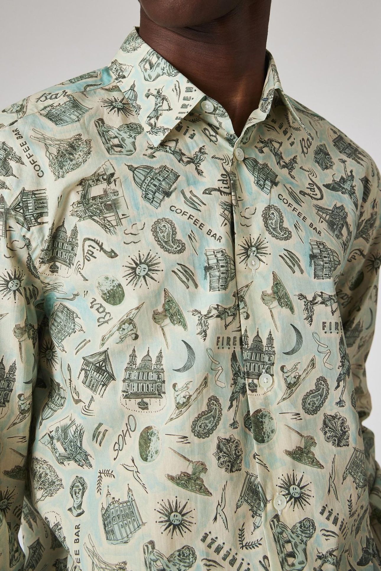 MENS S/C REGULAR FIT SHIRT GREEN 7