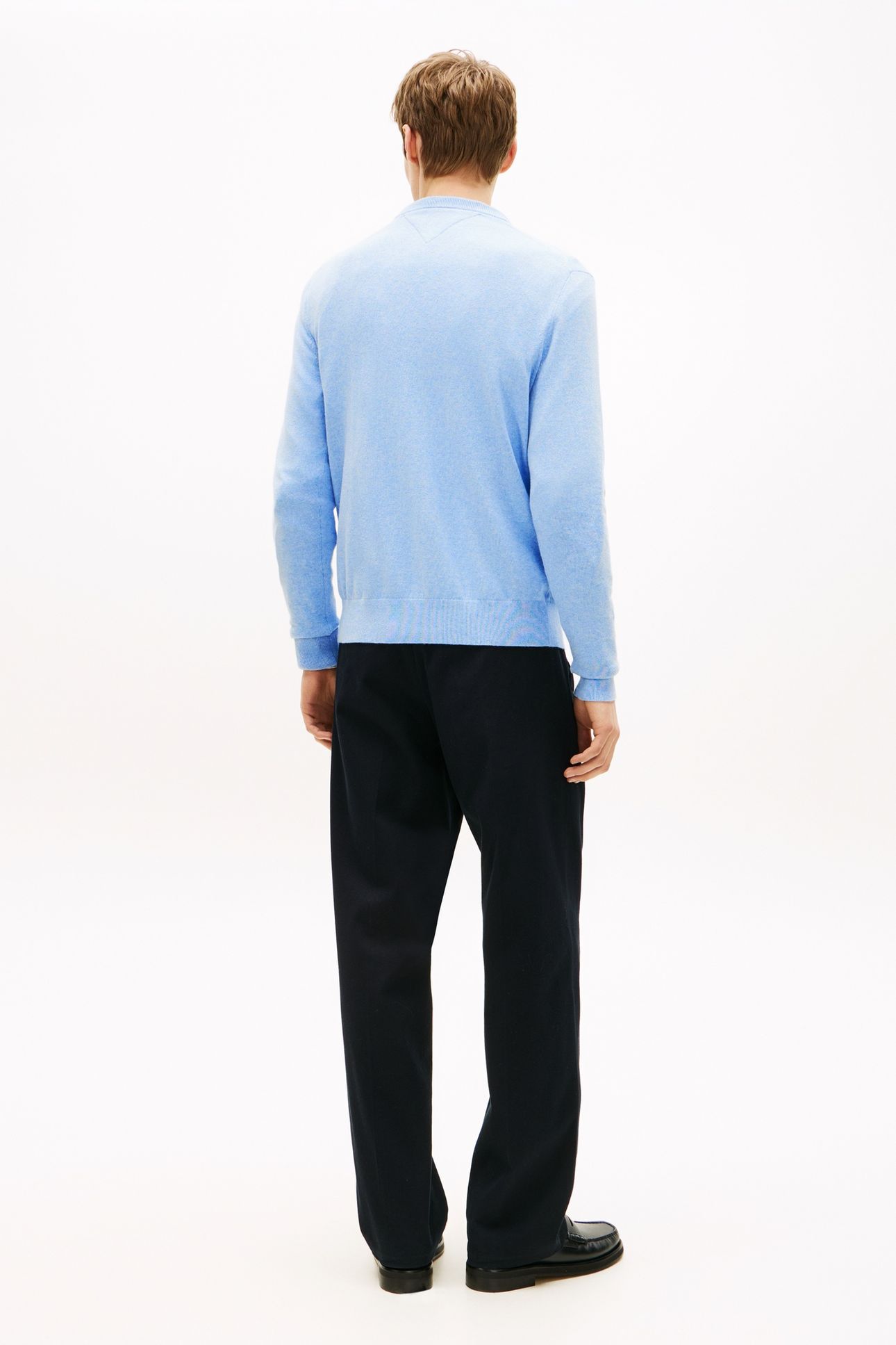 PIMA COTTON CASHMERE SWEATER VESSEL BLUE HEATHER 2
