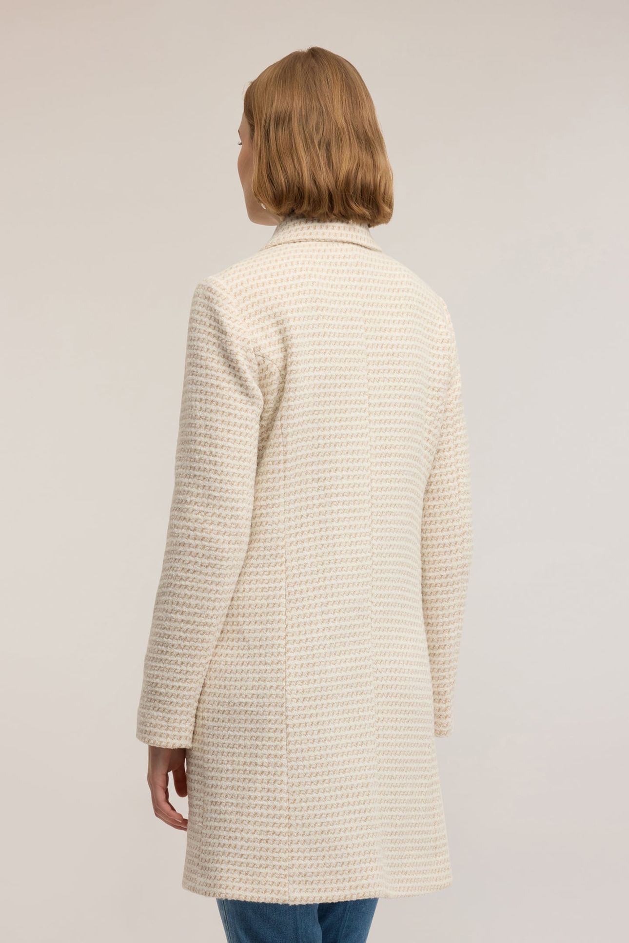 LONG JACQUARD COAT BEIGE 3