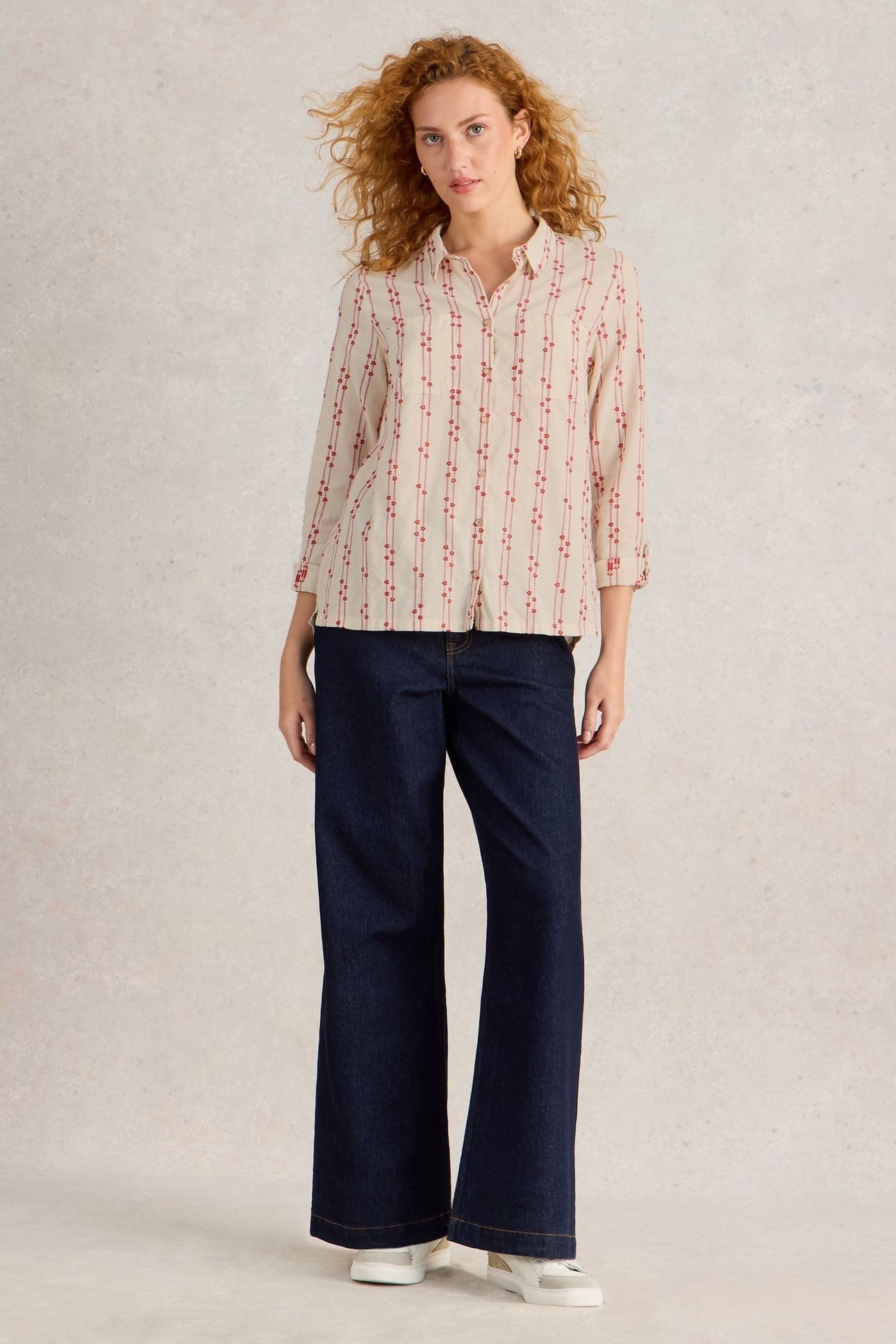 SOPHIE ORGANIC COTTON SHIRT PINK MULTI 1
