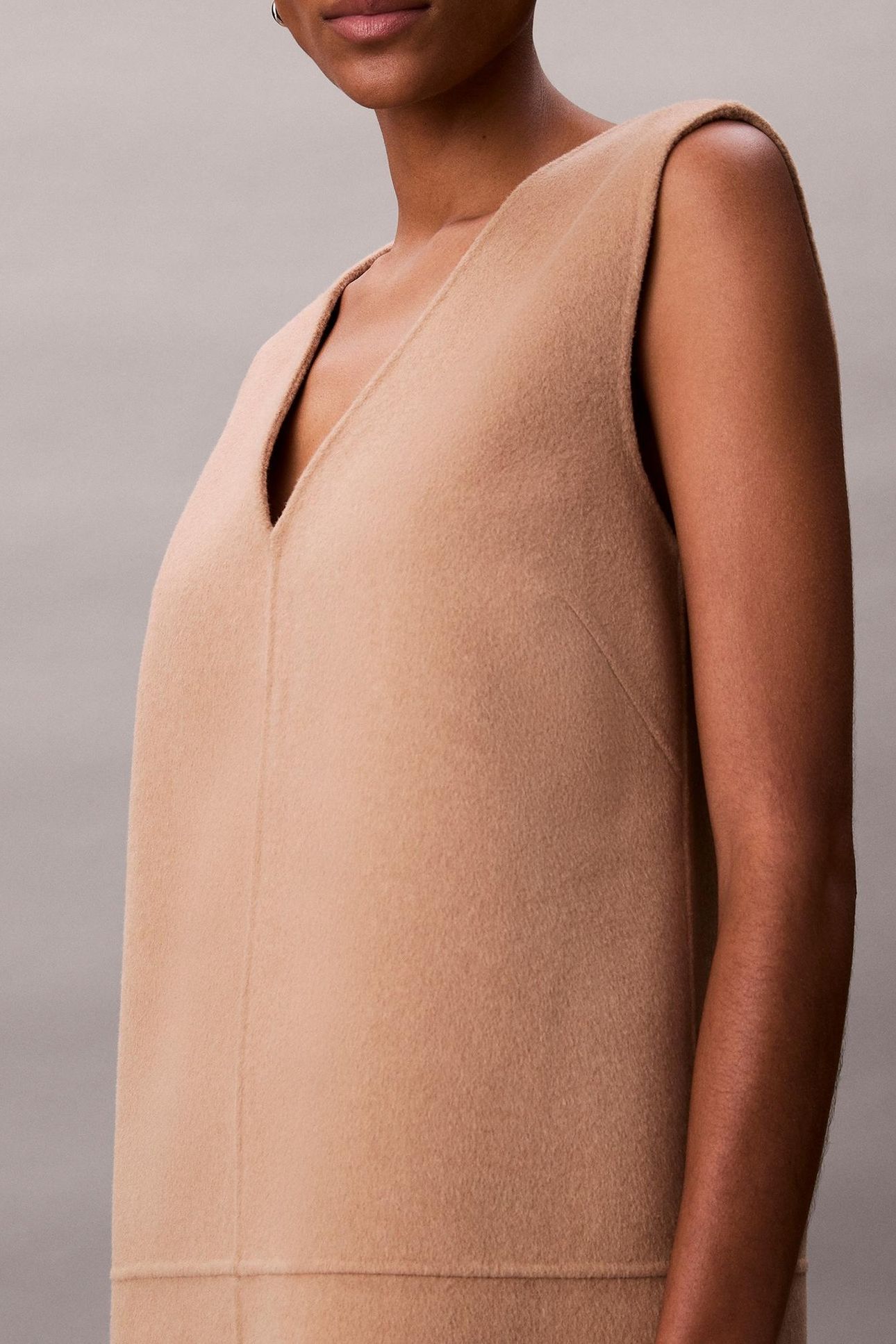DOUBLEFACE V NECK DRESS AMPHORA 6