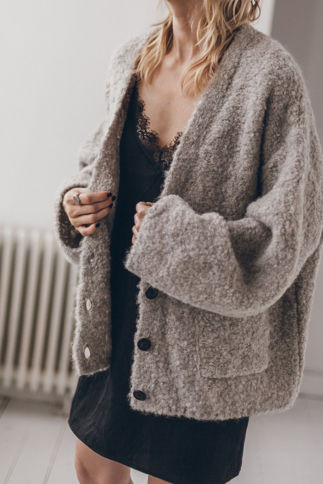 THE GREY ALPACA CARDIGAN 1