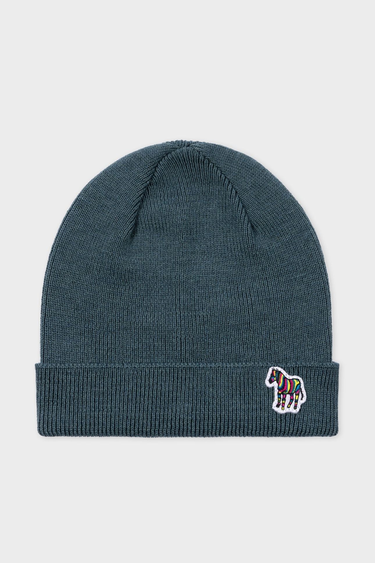 MEN BEANIE ZEBRA SSNL PETROL GREEN 1