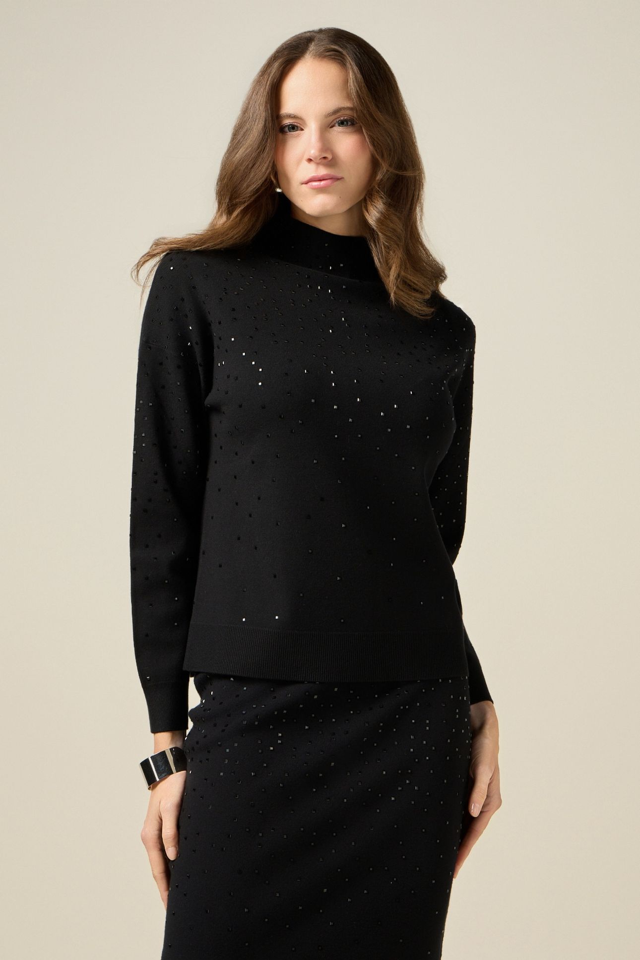 TURTLENECK SWEATER WITH APPLIQUÉS BLACK 1