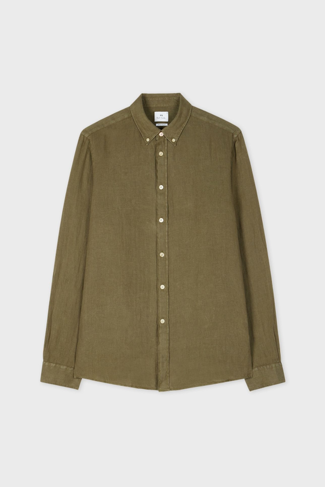 MENS LS REGULAR FIT SHIRT BD COL MILITARY GREEN 4