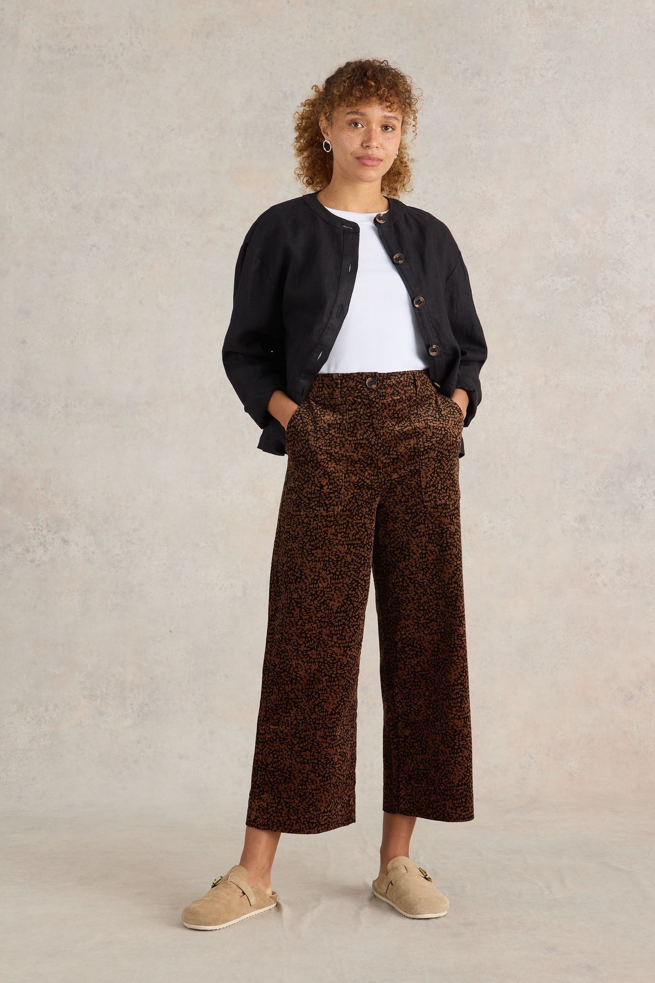 ROMY CORD CULLOTTE BLACK PRINT 1
