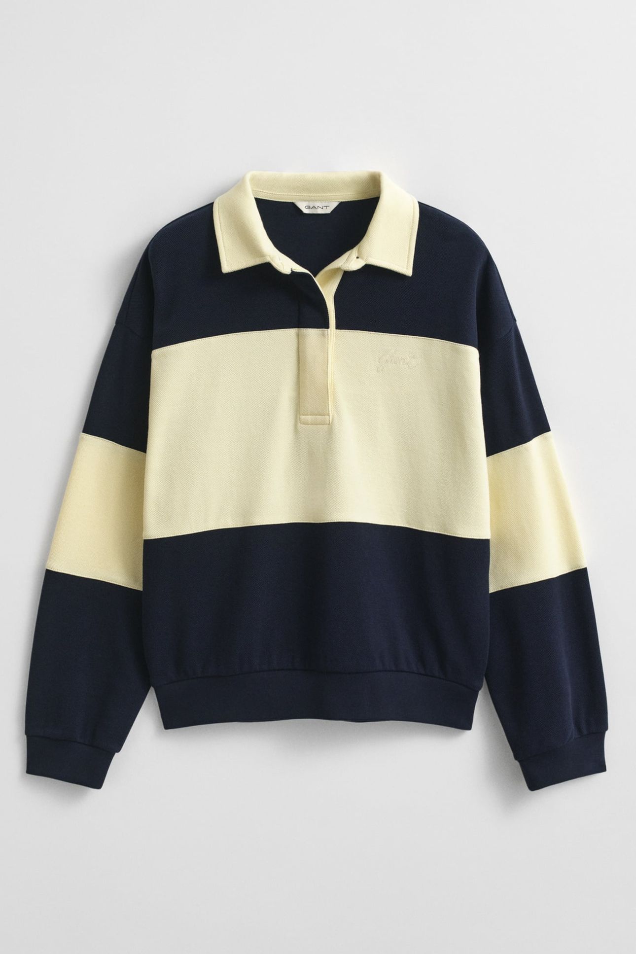 PIQUE TEXTURE COLOR BLOCK RUGGER EVENING BLUE 4