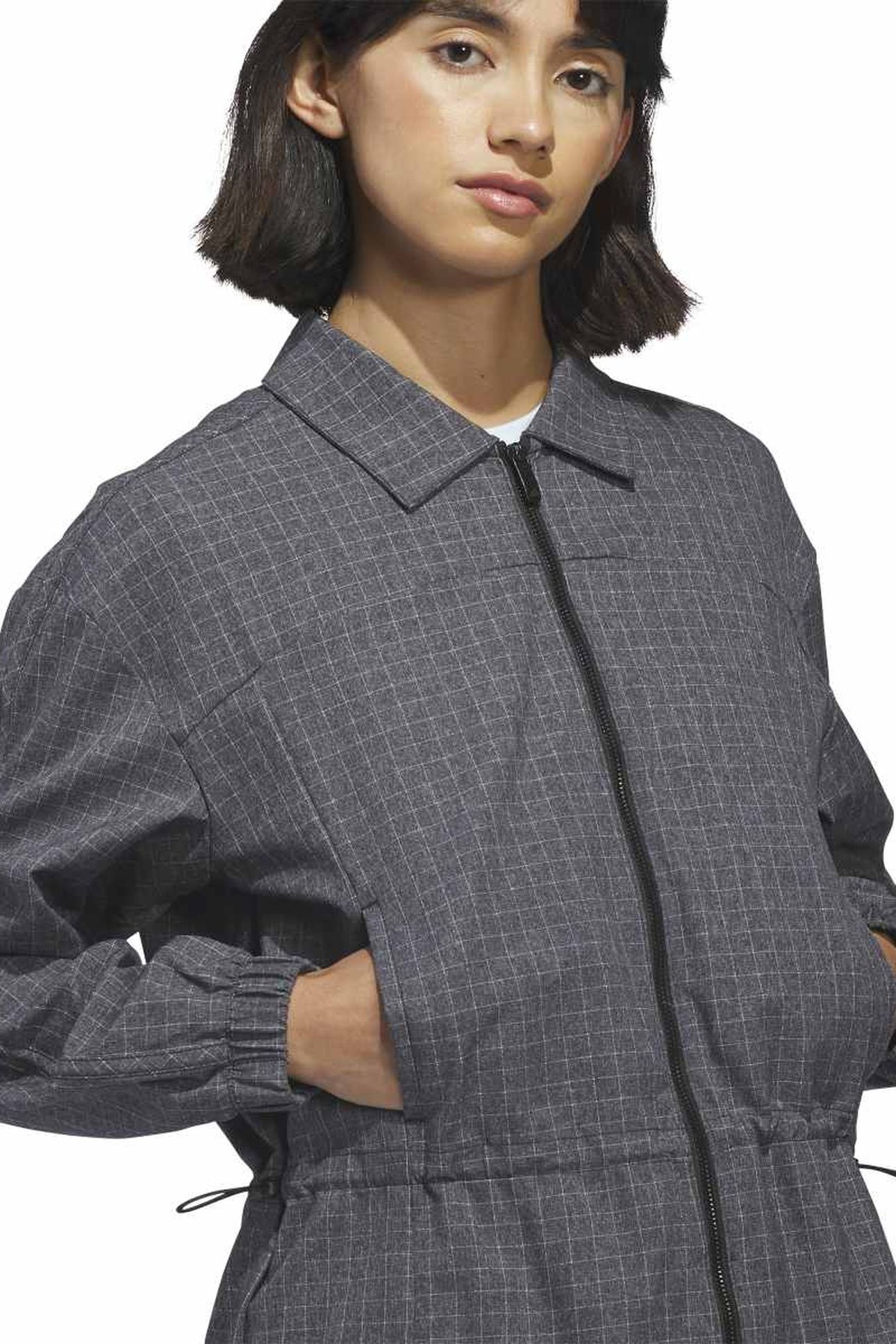 ULTIMATE365+ PEPLUM GRID JACKET BLACK 6