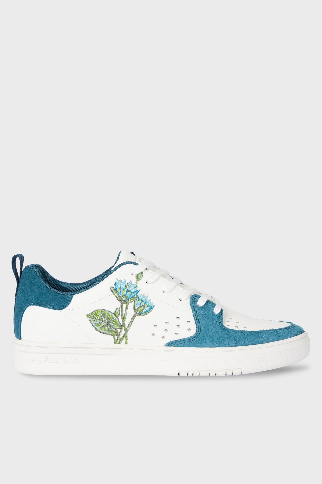 MENS SHOE COSMO WHITE NAVY FLOWER PRINT WHITE 1
