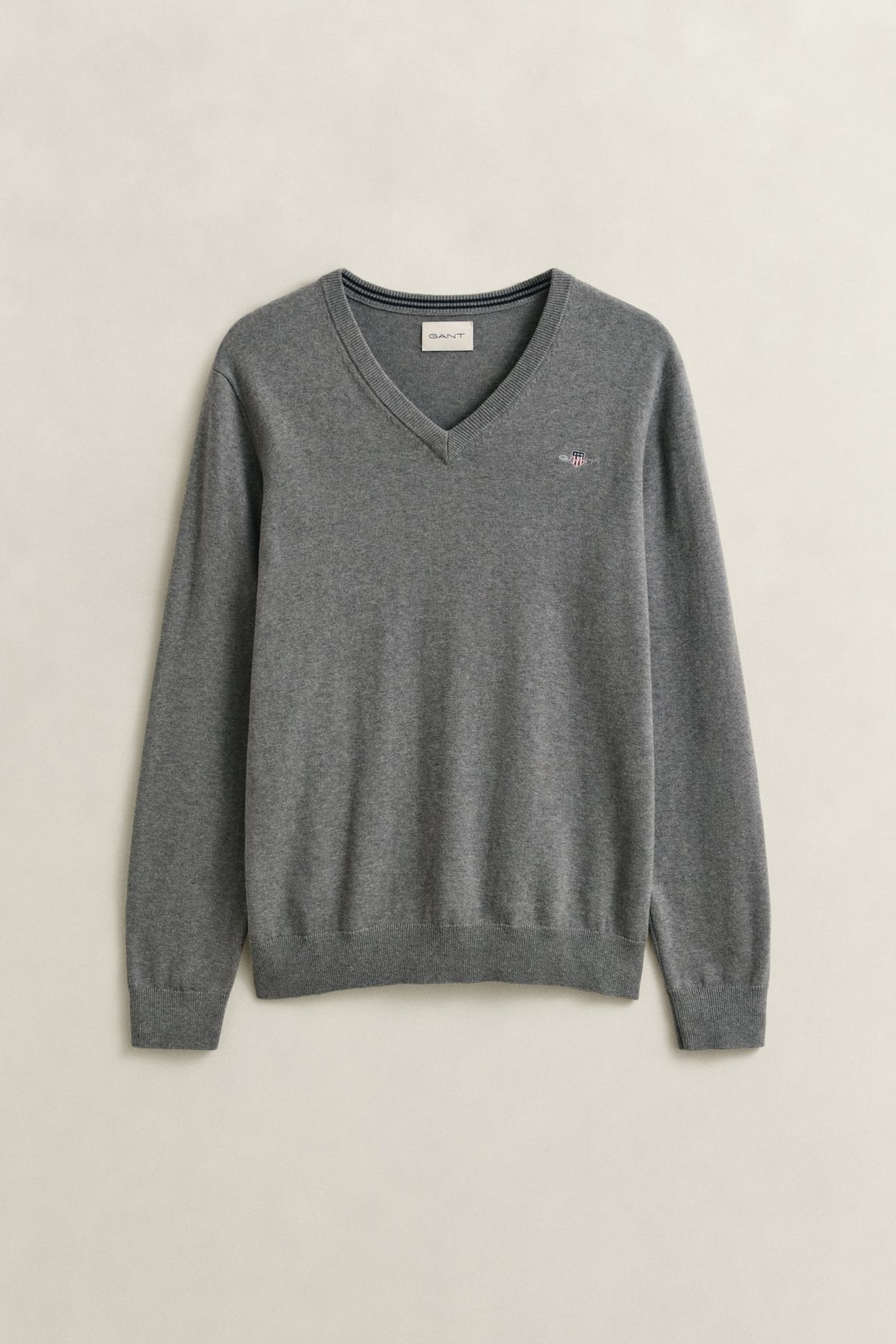 CLASSIC COTTON V-NECK DARK GREY MELANGE 6