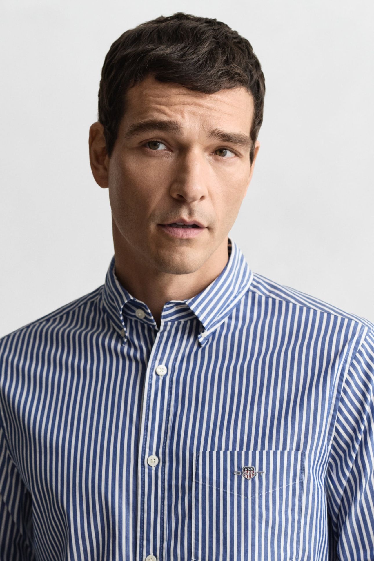 REG CLASSIC POPLIN STRIPE SHIRT COLLEGE BLUE 5