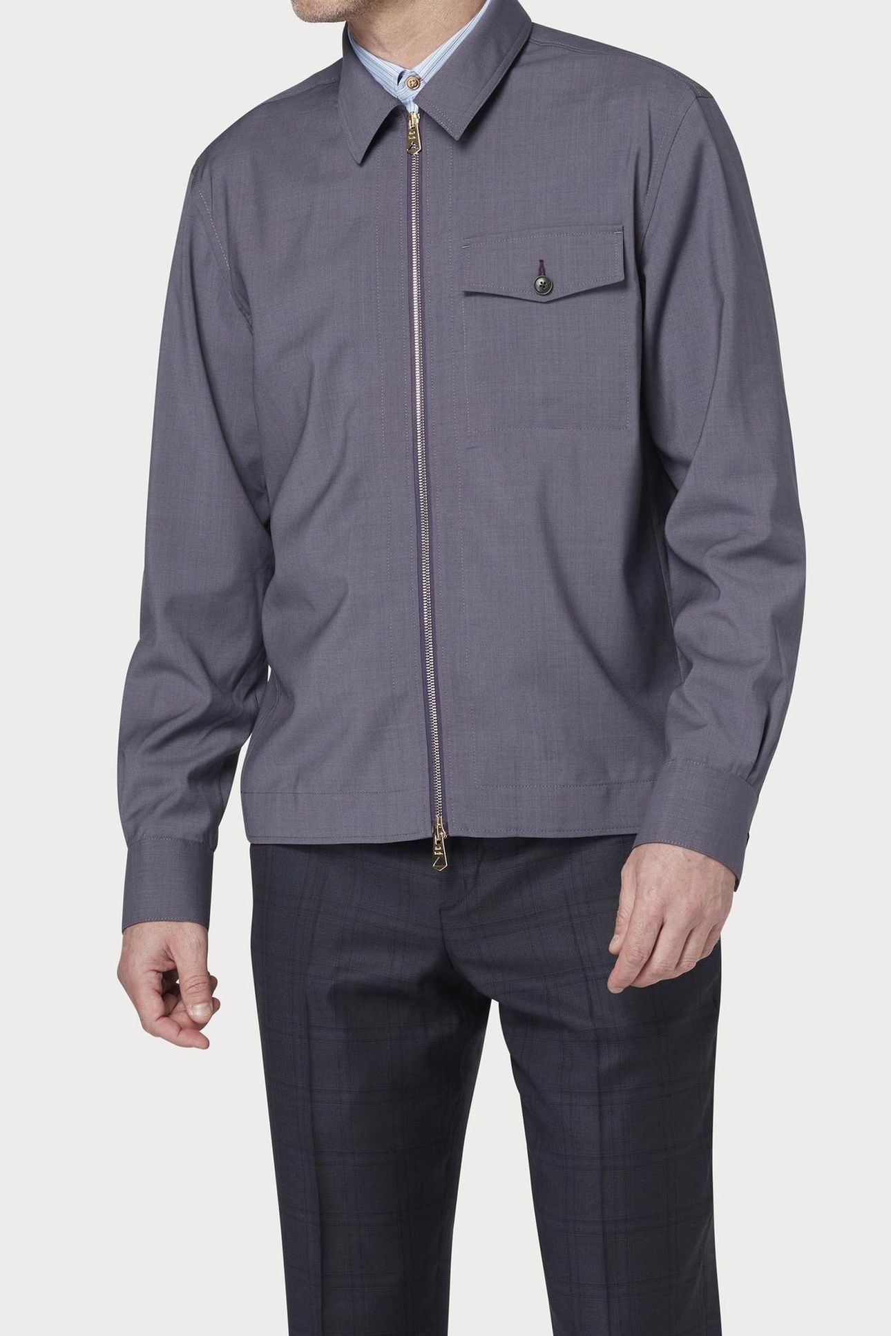 MENS ZIP SHIRT JACKET DARK VIOLET 4