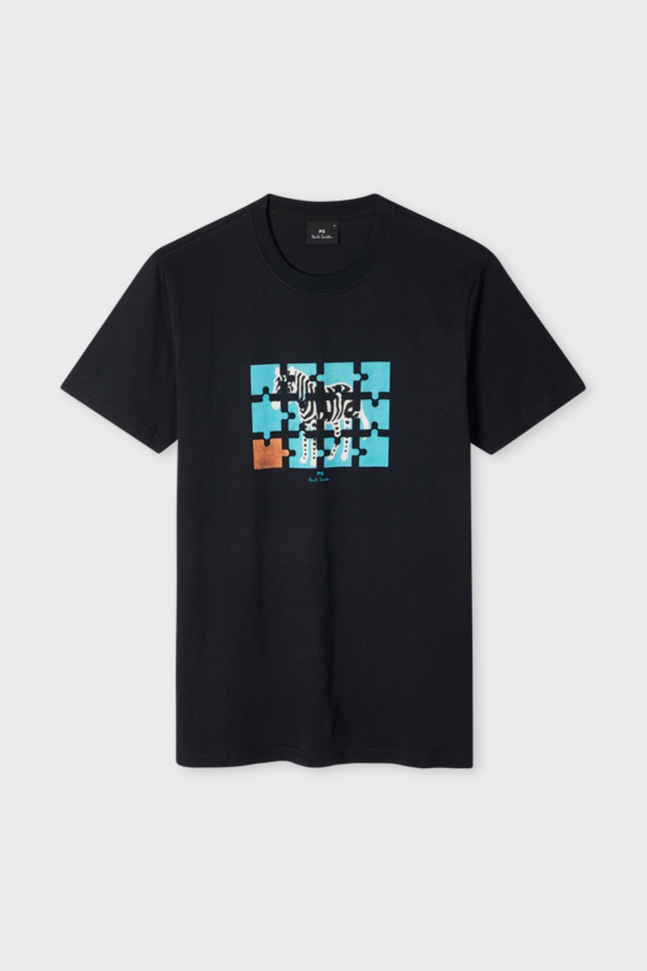 MENS SLIM FIT T SHIRT JIGSAW ZEBRA VERY DARK NAVY 2