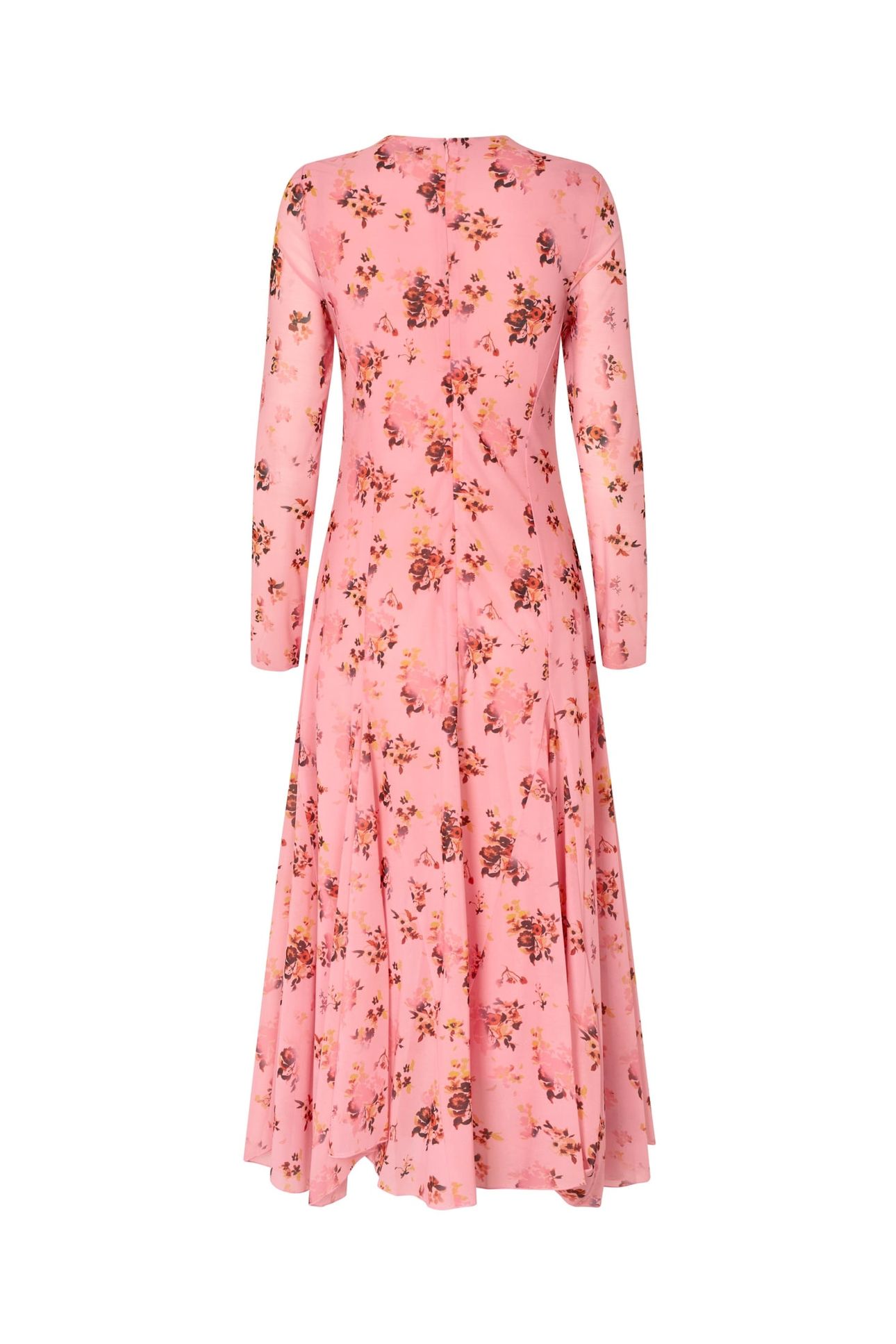 LONG SLEEVE RUFFLING MIDI DRESS PINK MAGNOLIAS 4