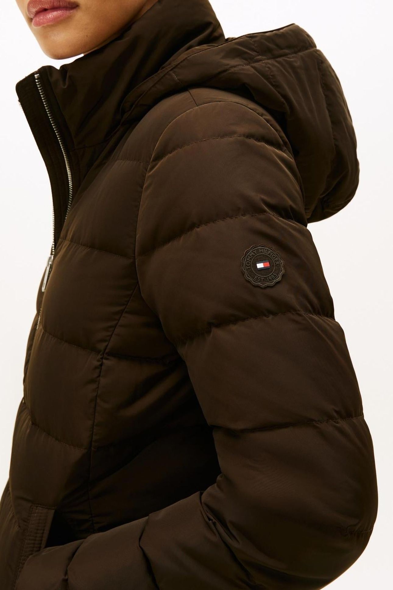 MW DOWN SLIM COAT DARK COFFEE 6