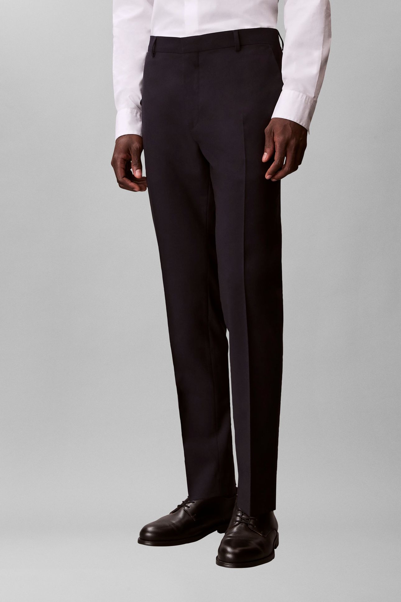 ITALIAN WOOL BLEND TROUSERS DARK SAPPHIRE 1