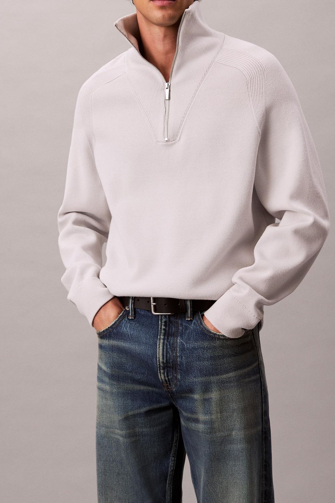 LS SNOWY TECH KNIT SWEATER CHALK 1