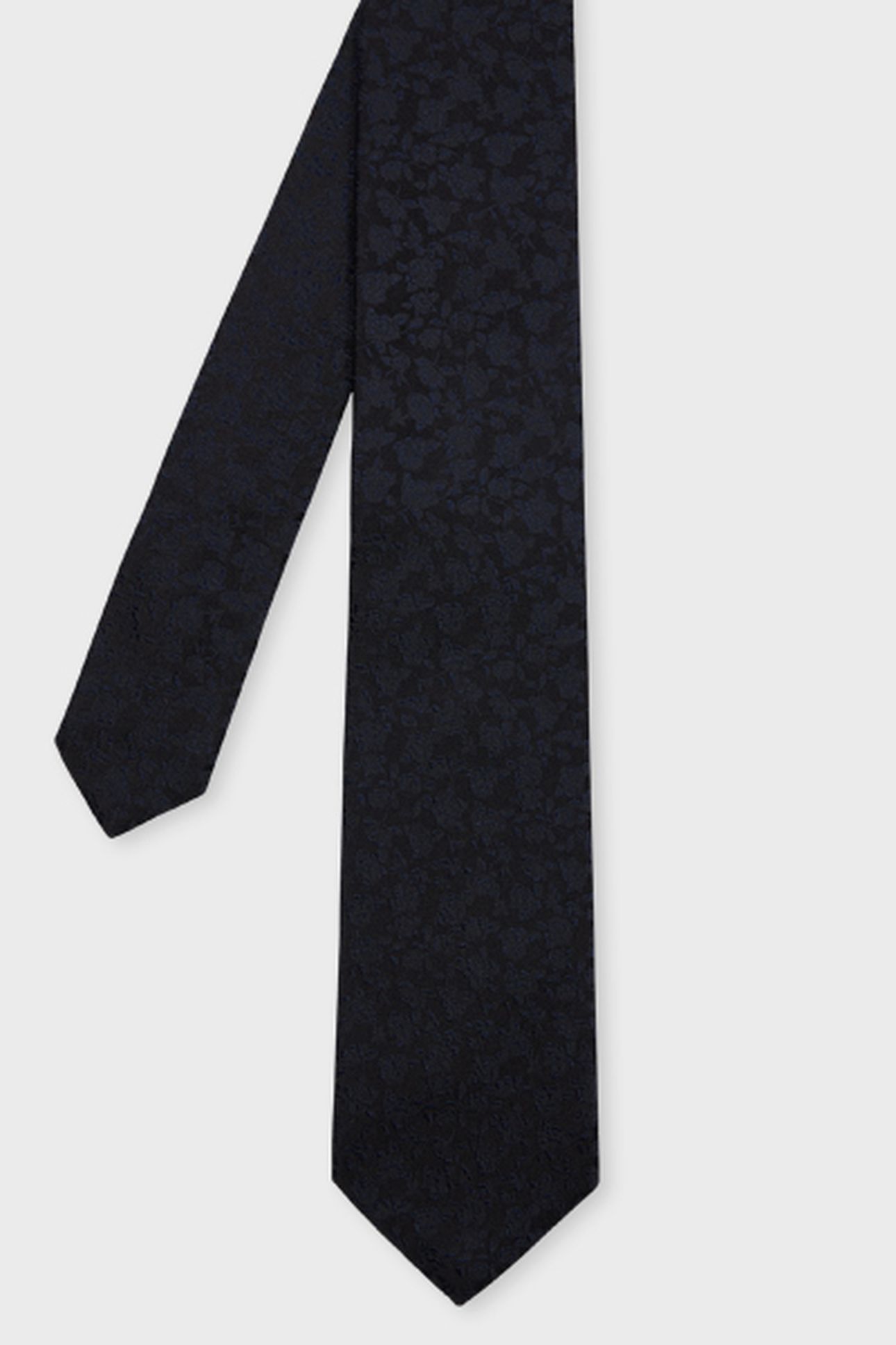 MEN TIE TONAL FLORAL VERY DARK NAVY 2