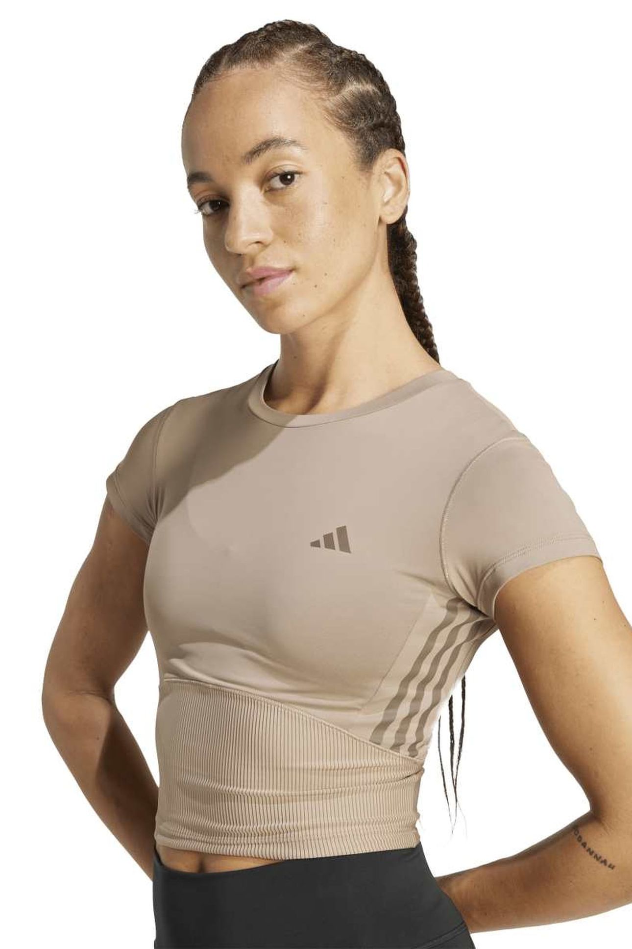 HYG RIB BABY TEE CHALKY BROWN 5