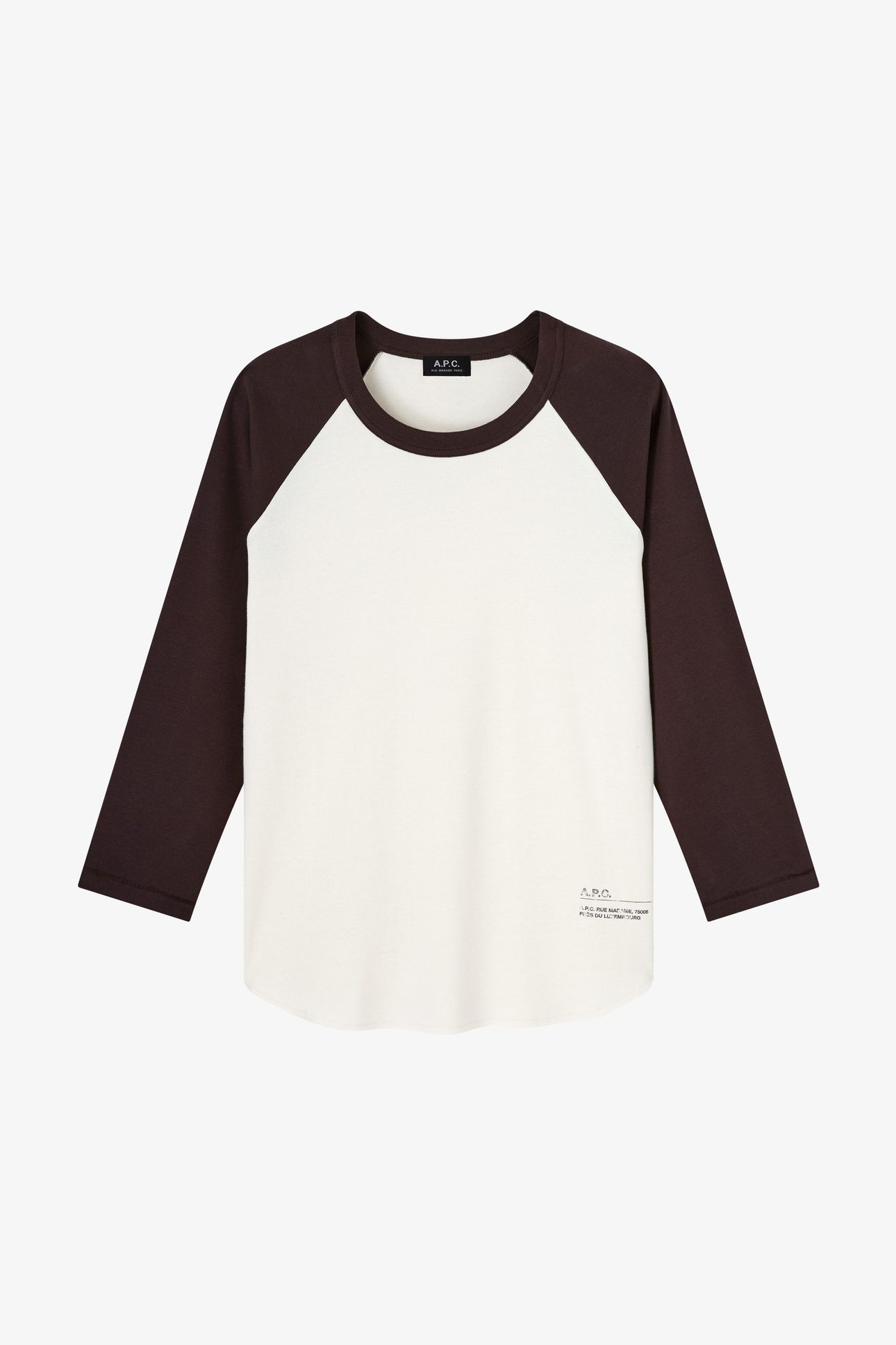 T-SHIRT 3/4 SLEEVE CONTRAST BEIGE/BROWN 4