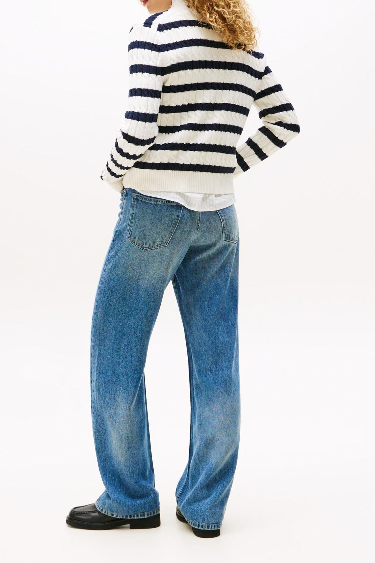 CO CABLE MID GG C-NECK IVORY SILK/DARK NIGHT NAVY 3