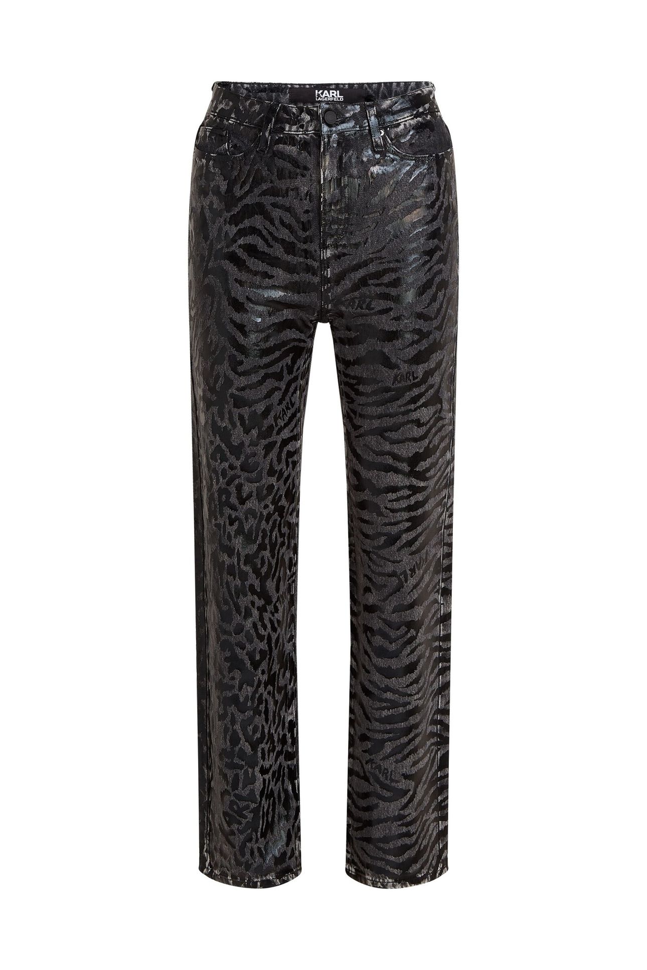AOP STRAIGHT DENIM PANTS BLACK PRINTED DENIM 4