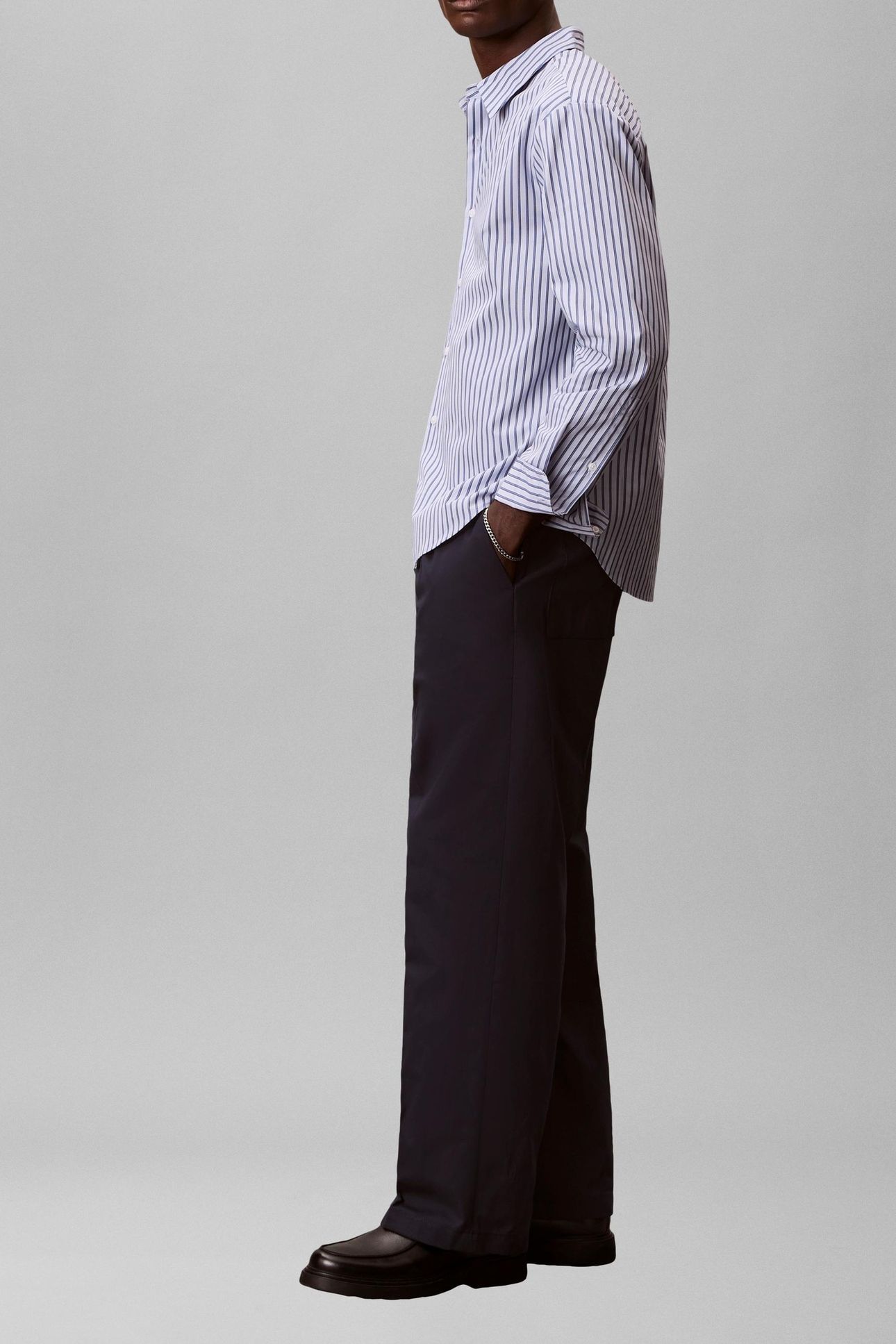 LS THIN DBL STRIPE SHIRT XENON BLUE 6