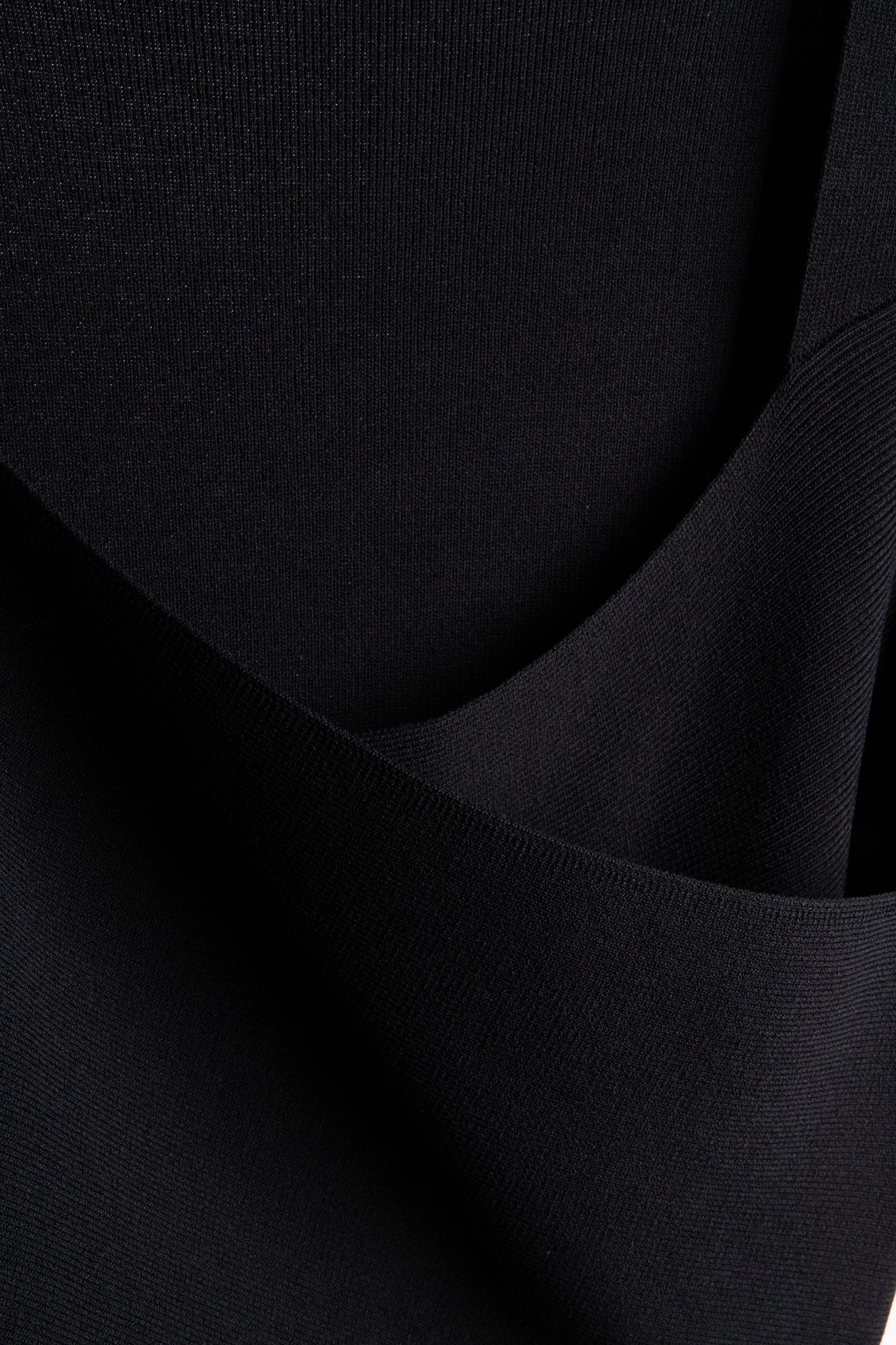 KNITTED WRAP DRESS BLACK 4
