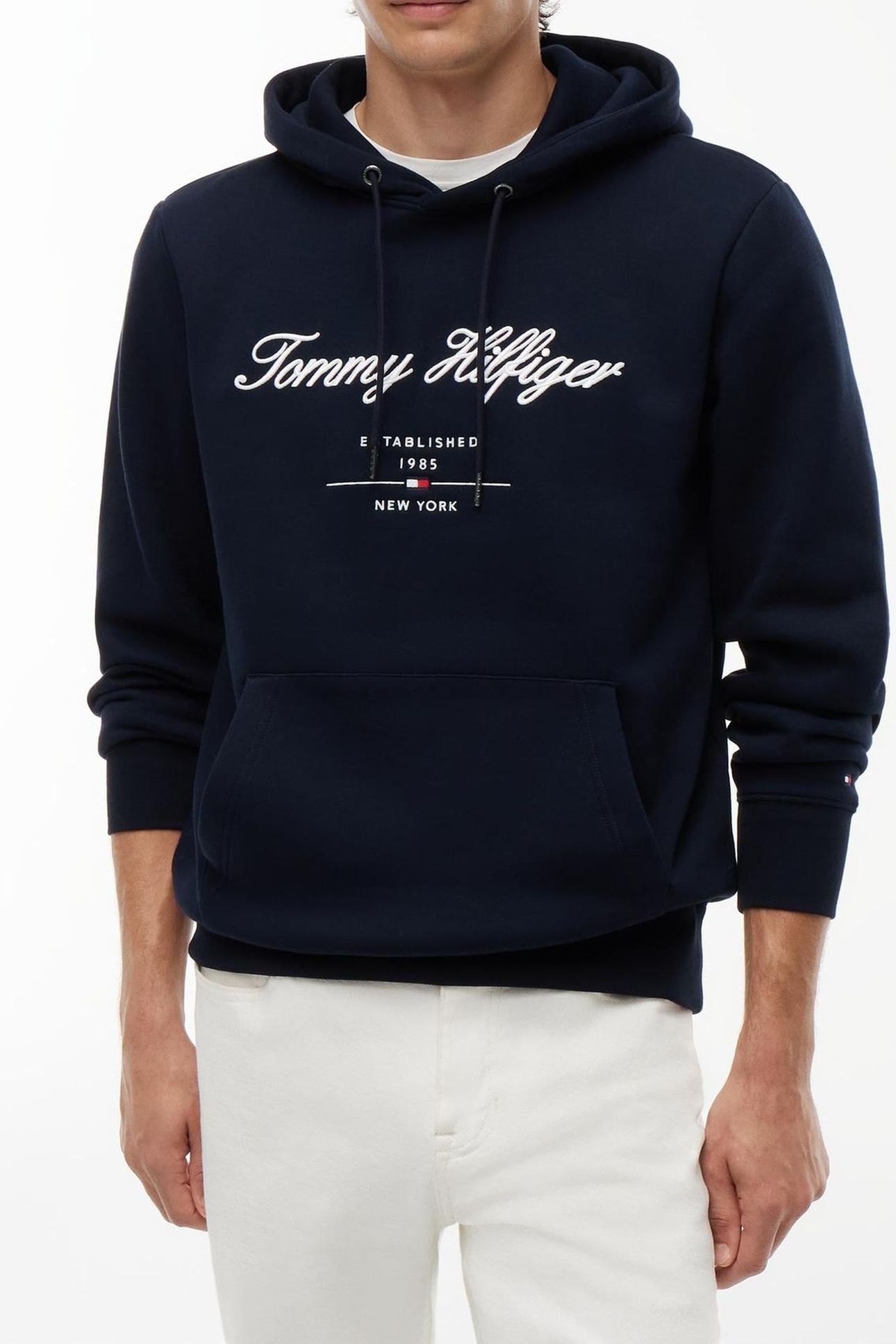 SCRIPT LOGO HOODIE NAVY BLUE 1