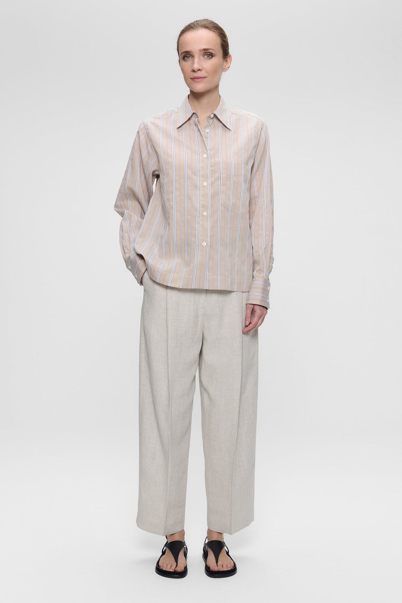 STRIPED BOXY SHIRT CHALK 1