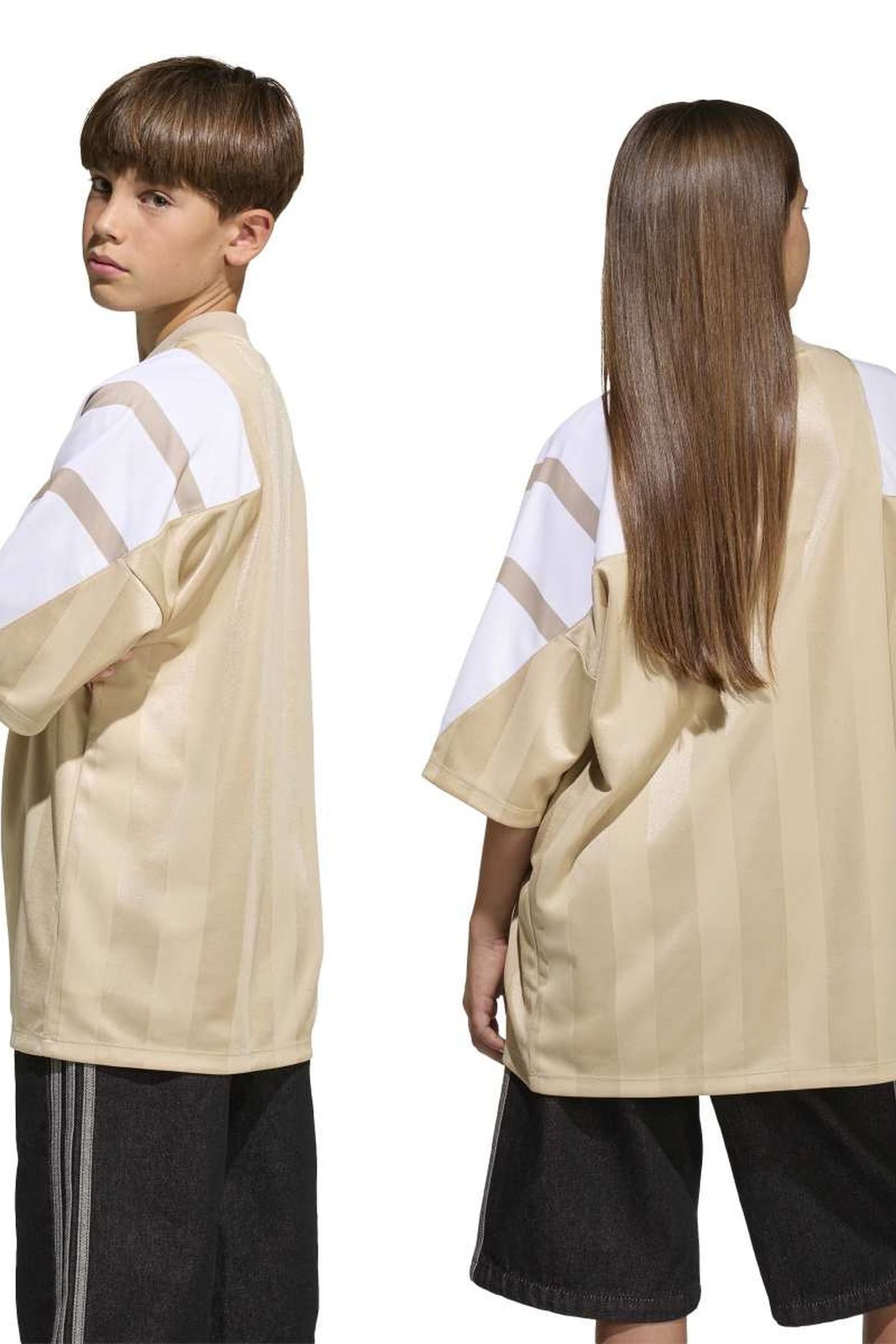 JUNIOR OVERSIZED BLOCKED JERSEY T-SHIRT STONE KHAKI 4
