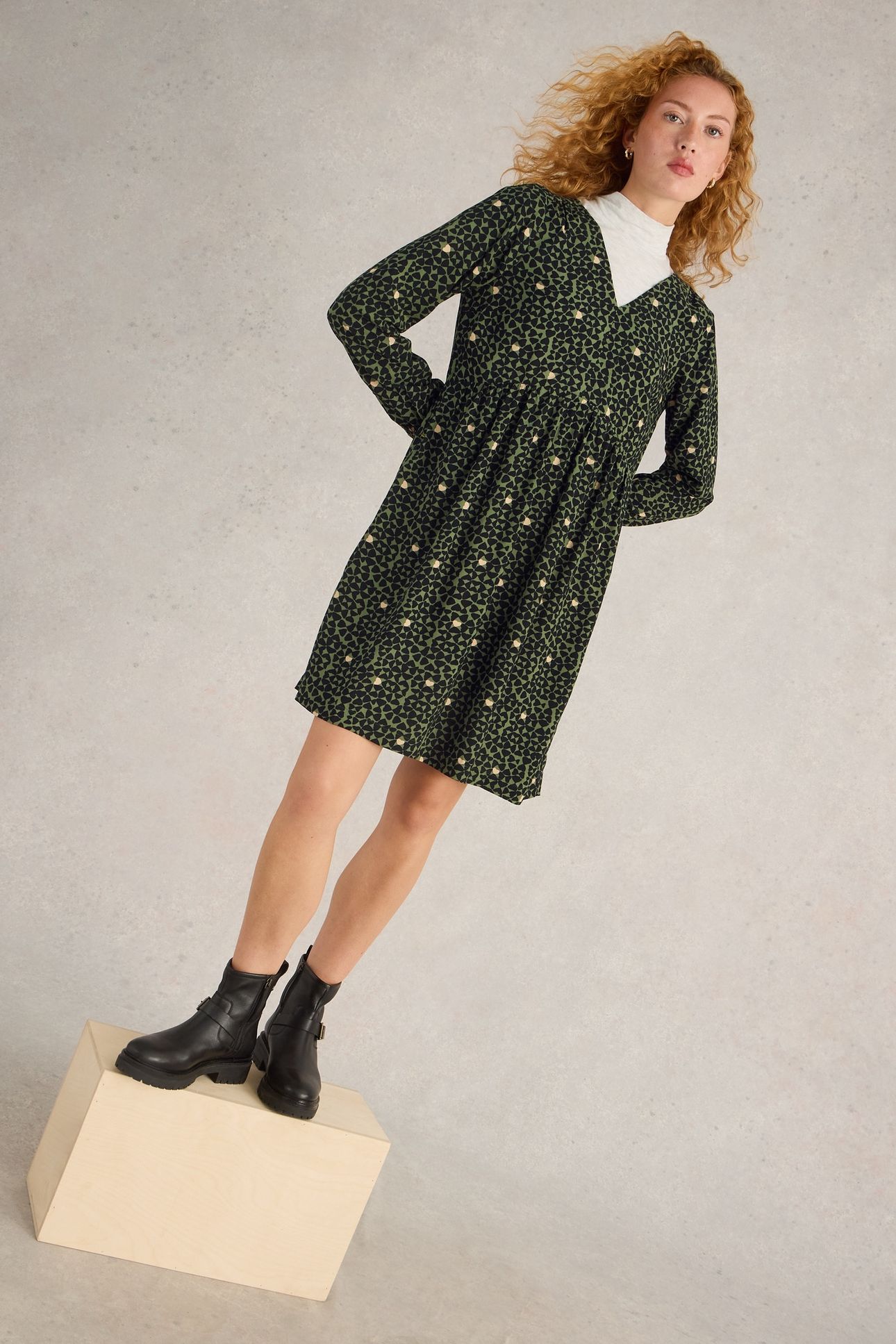 PENELOPE DRESS GREEN PRINT 6
