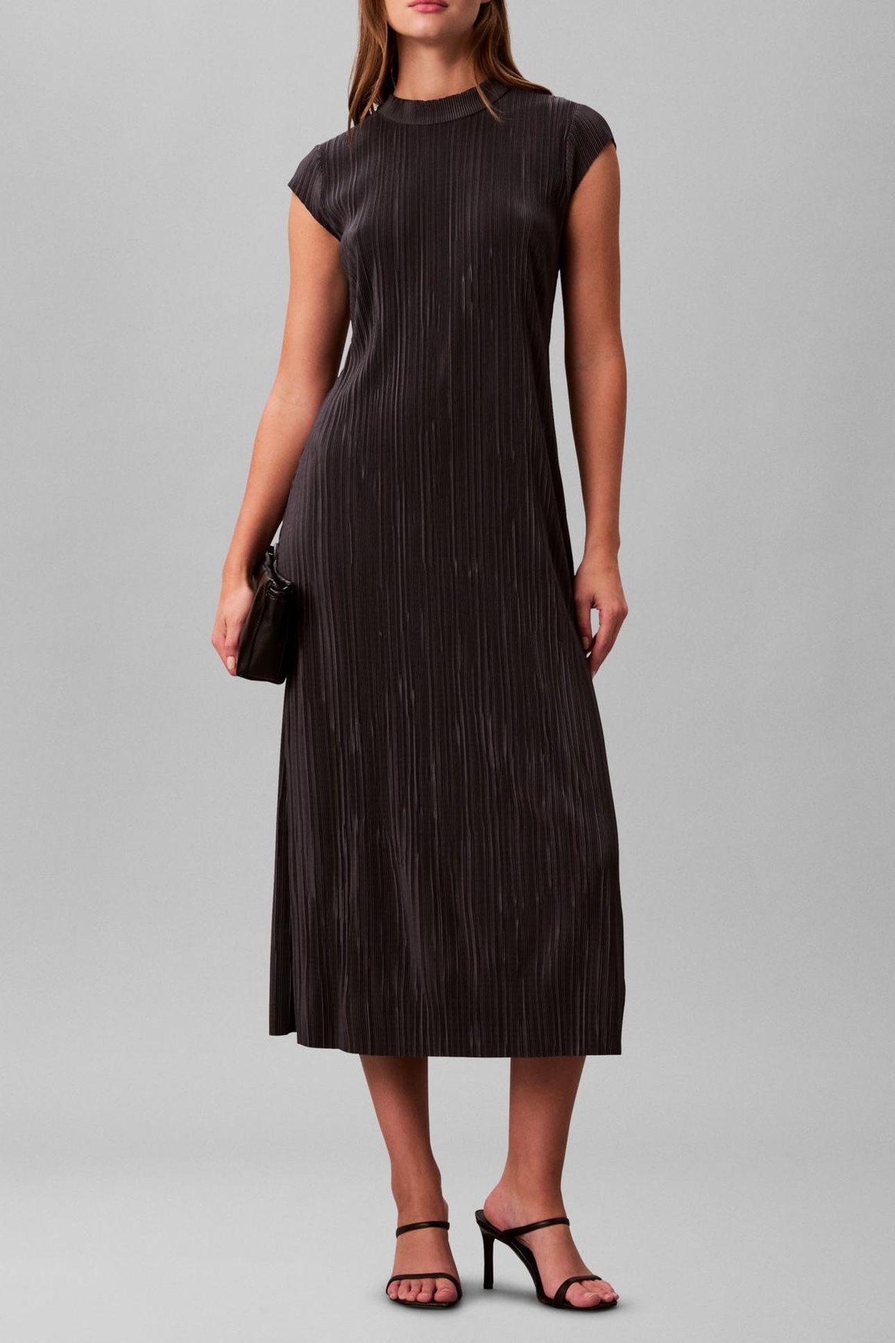 PLISSE MAXI DRESS EBONY 1
