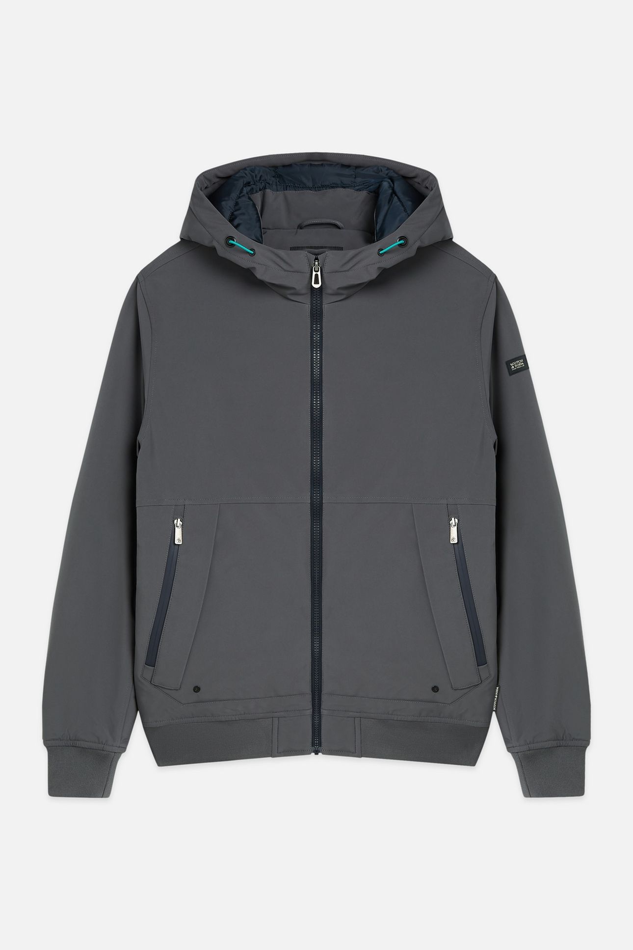 HOODED SOFTSHELL PADDED JACKET ASPHALT 1