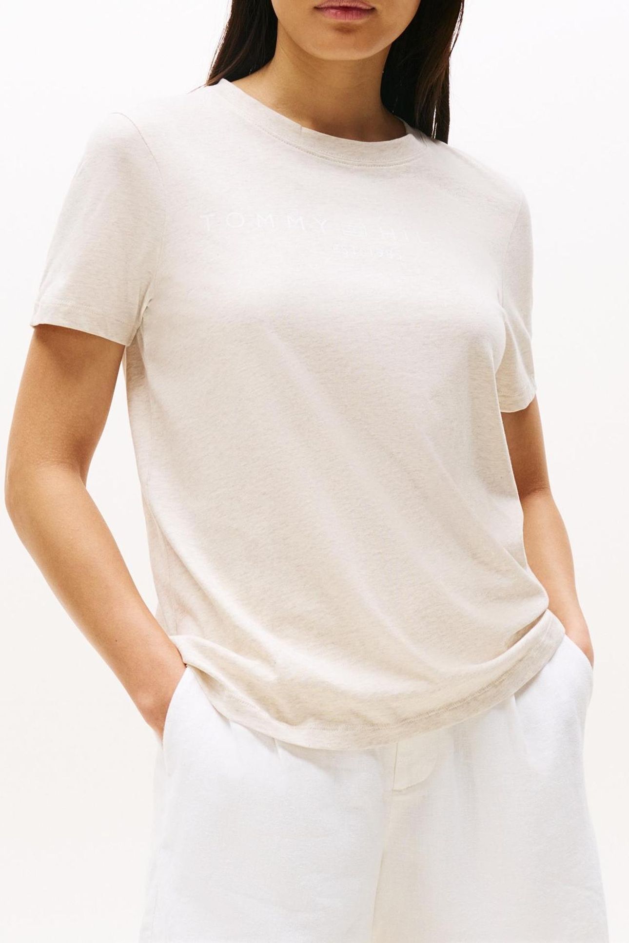 REG CORP LOGO C-NECK HEATHER OATMILK 4