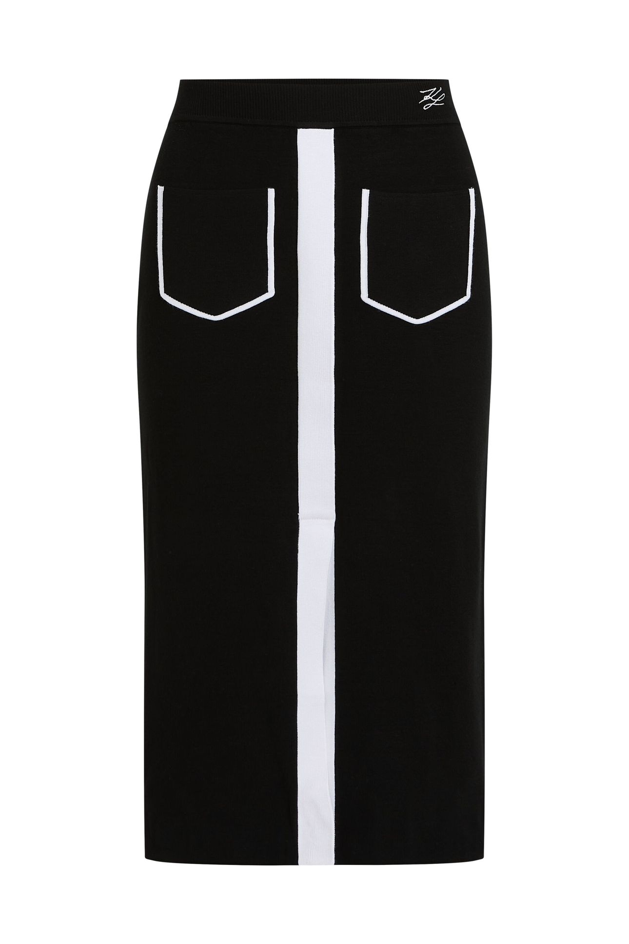 BW KNIT SKIRT WHITE/BLACK 4