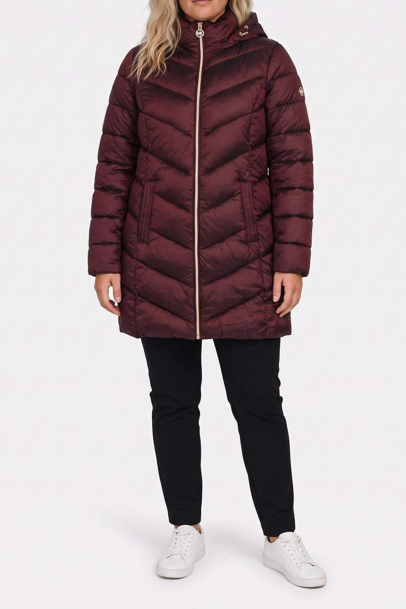 HOODED LONGLINE CHEVRON OXBLOOD 1