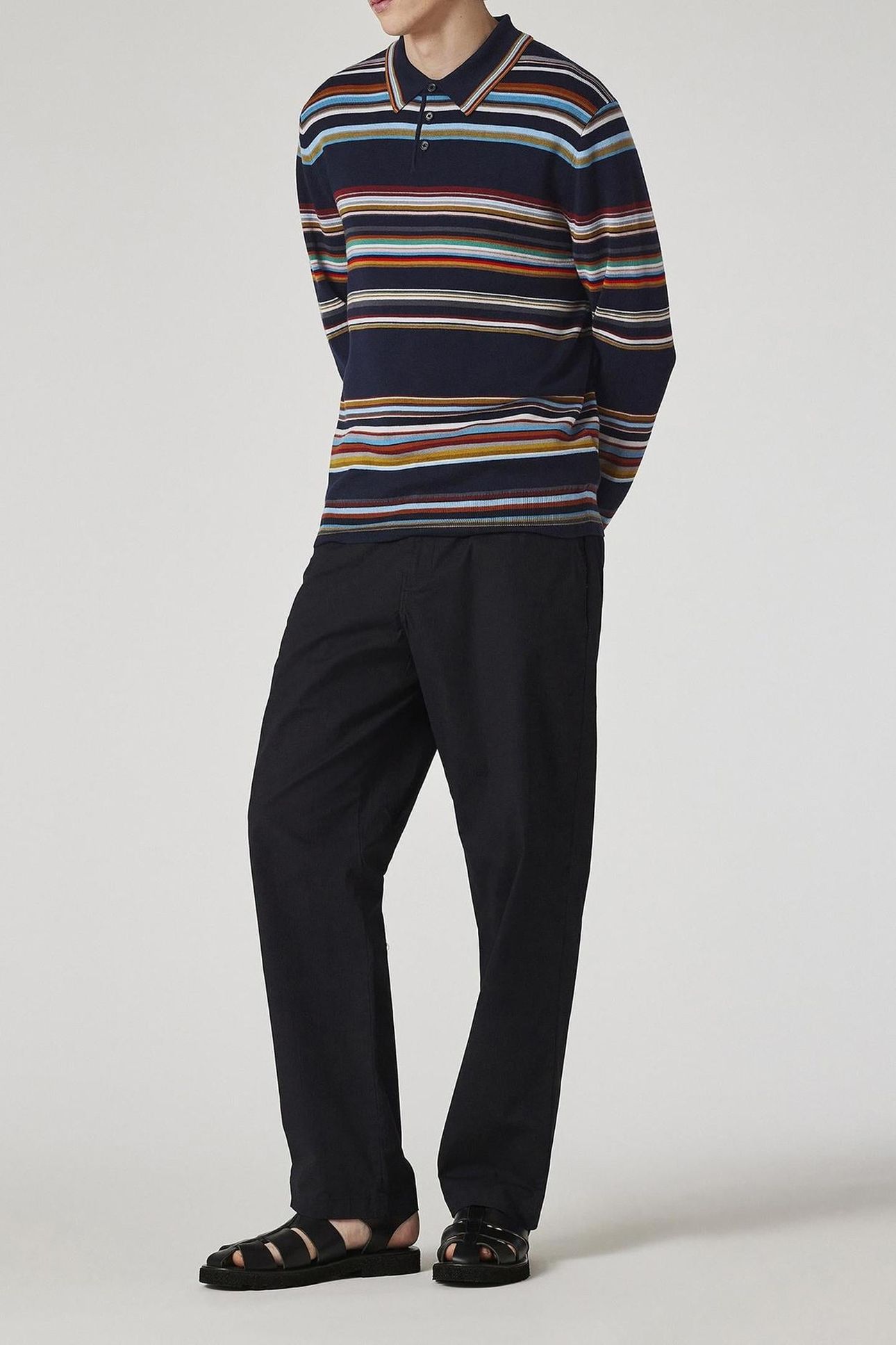 MENS SWEATER LS POLO VERY DARK NAVY 2