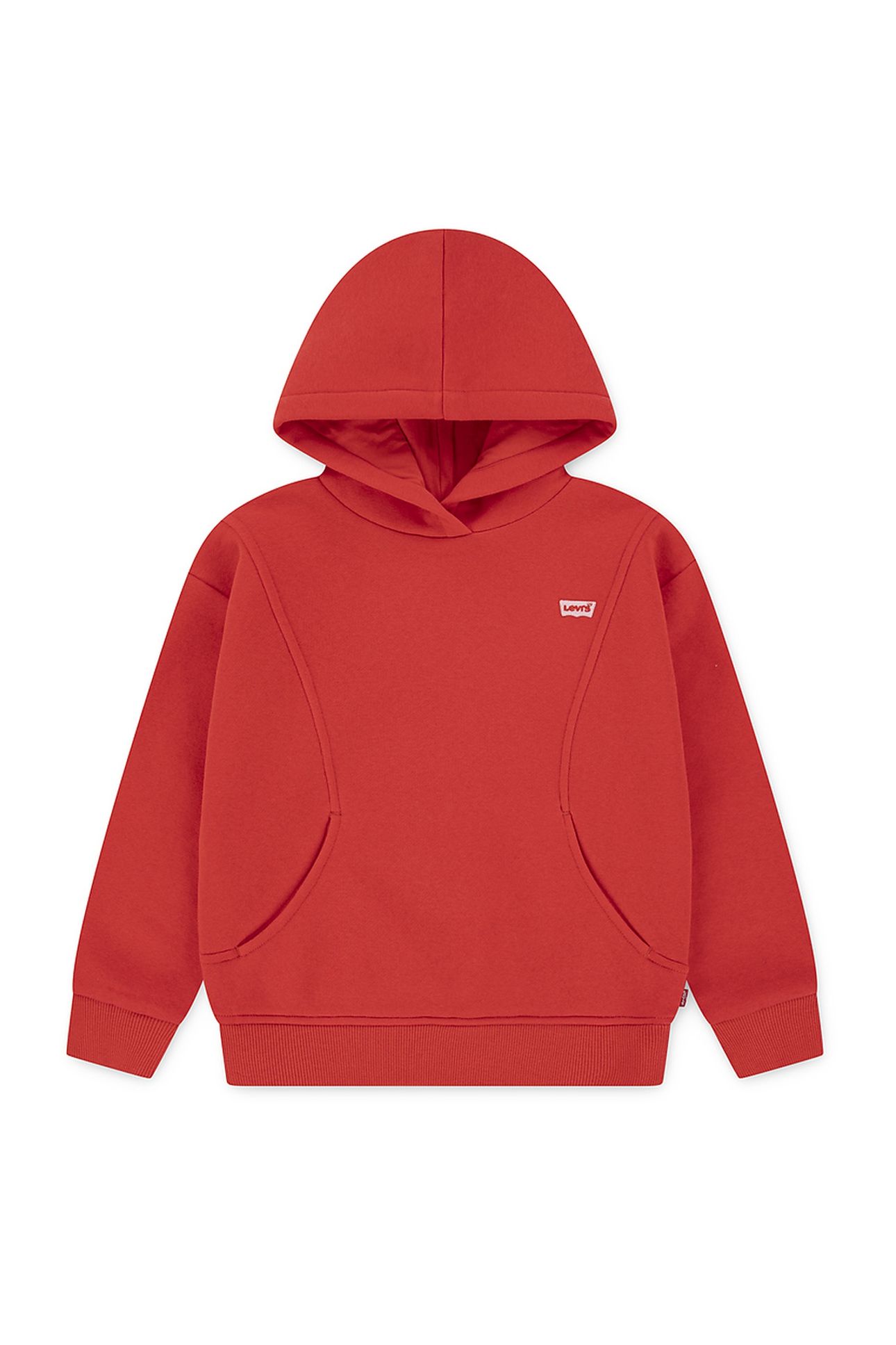 GIRLS BATWING PATCH HOODIE POPPY RED 1