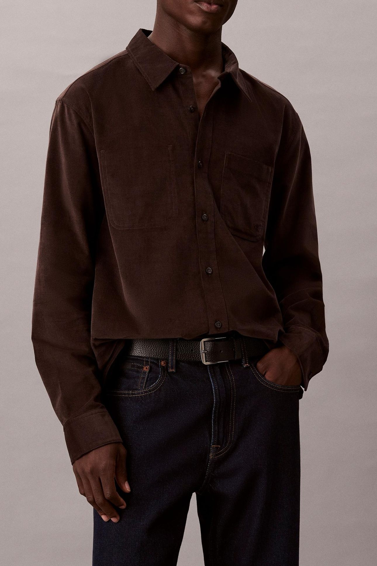 LS CORDUROY EASY SHIRT CHOCOLATE TORTE 1