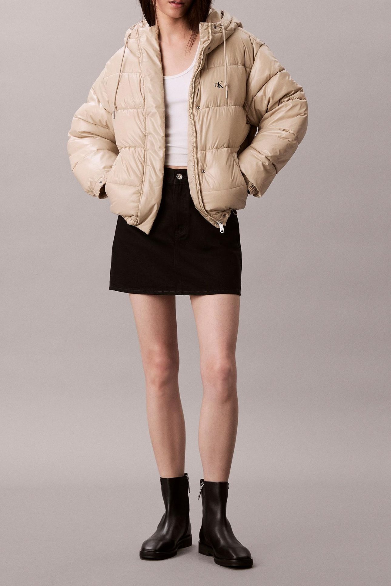 SHINE PUFFER JACKET ISLAND FOSSIL 3