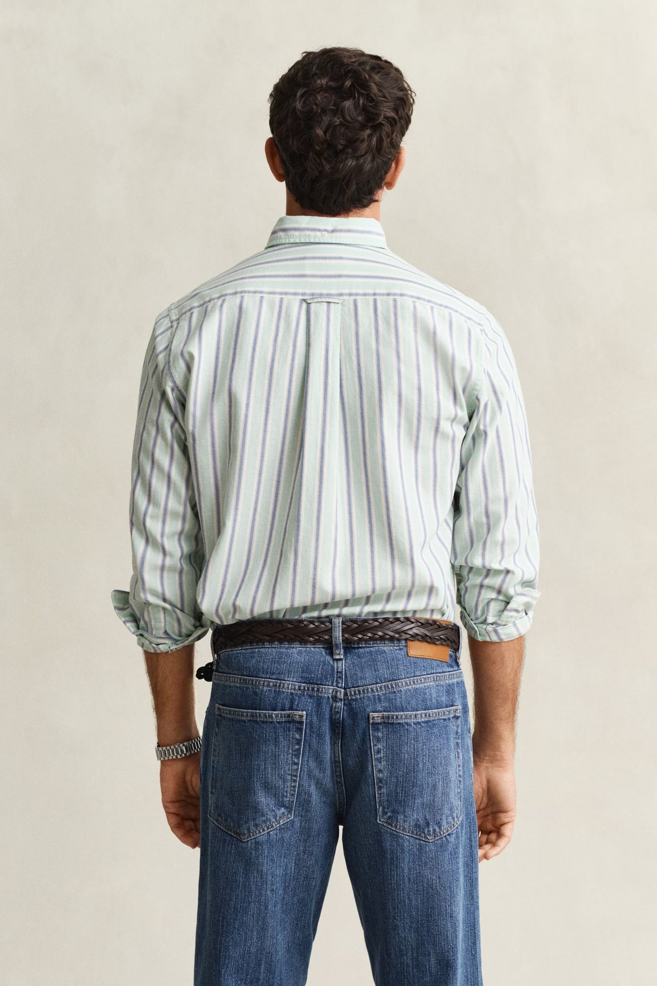 REG ARCHIVE OXFORD STRIPE SHIRT TURQUOISE 2