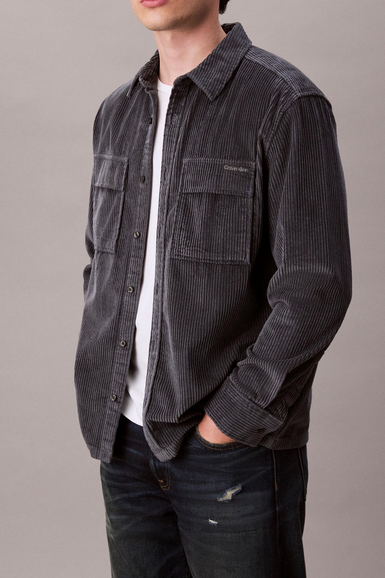 LS CORDUROY POCKET SHIRT HARLEM NIGHT BLUE 5